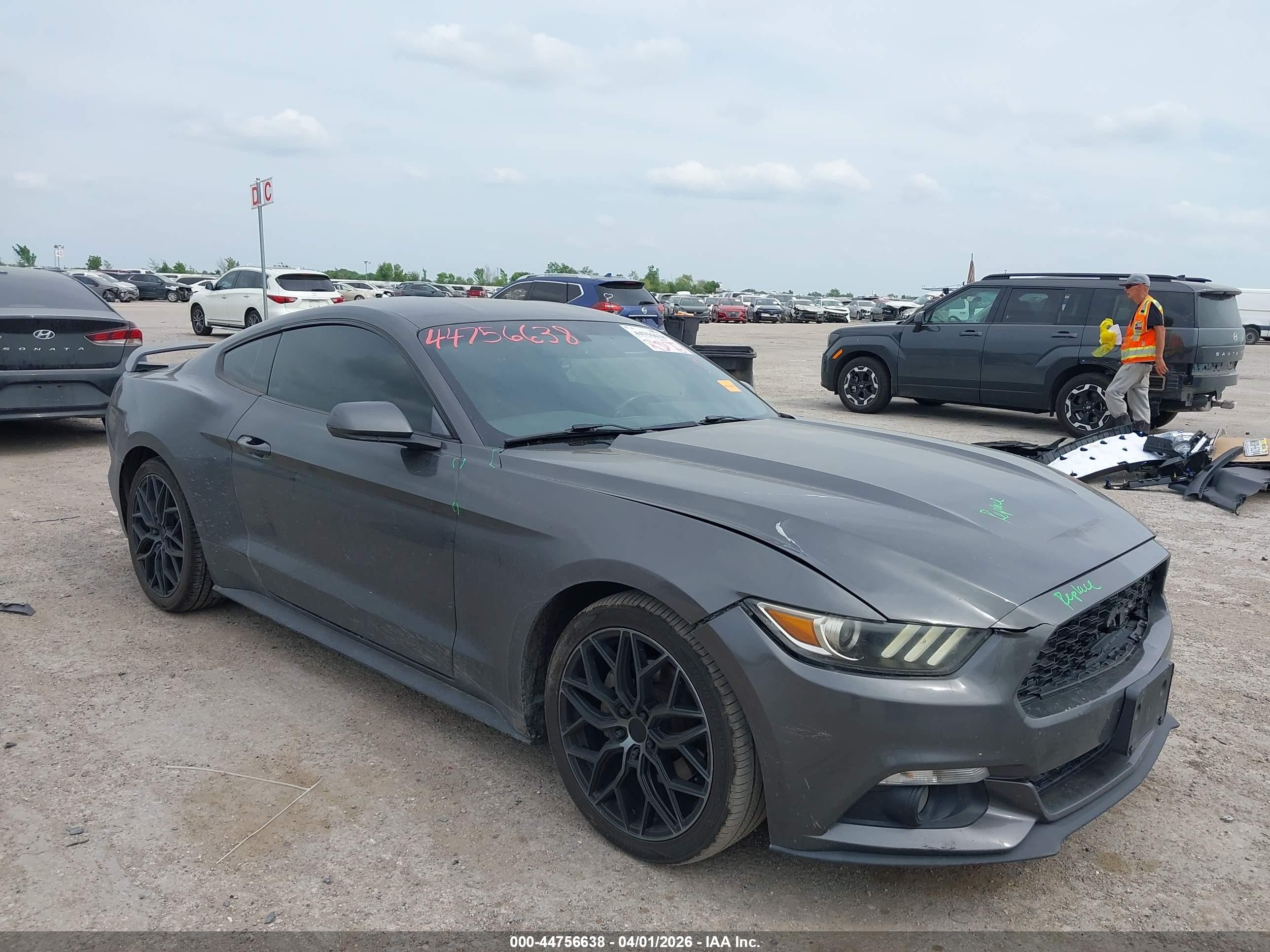 2015 Ford Mustang Ecoboost Gray vin: 1FA6P8TH9F5399918