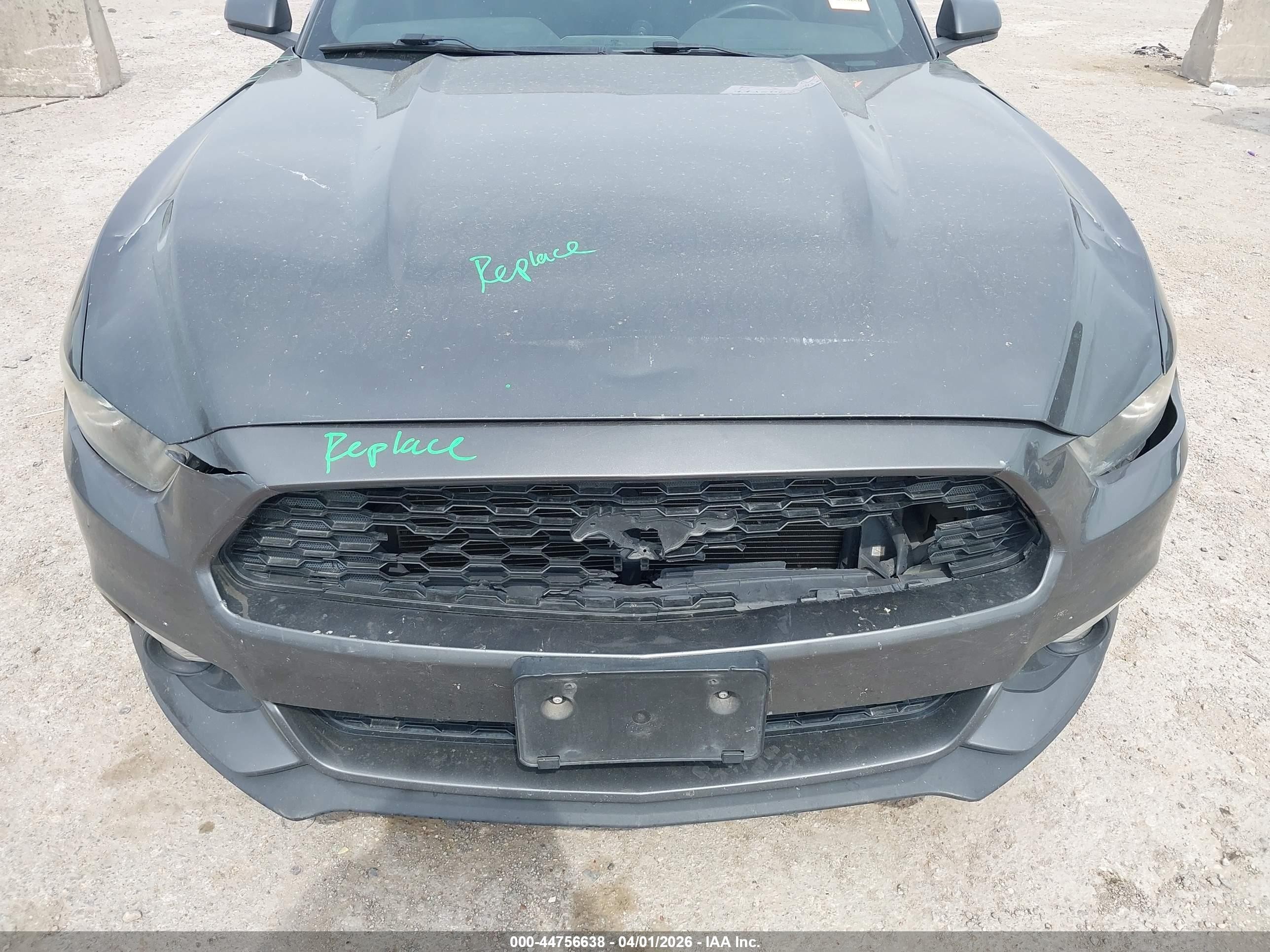 2015 Ford Mustang Ecoboost Gray vin: 1FA6P8TH9F5399918