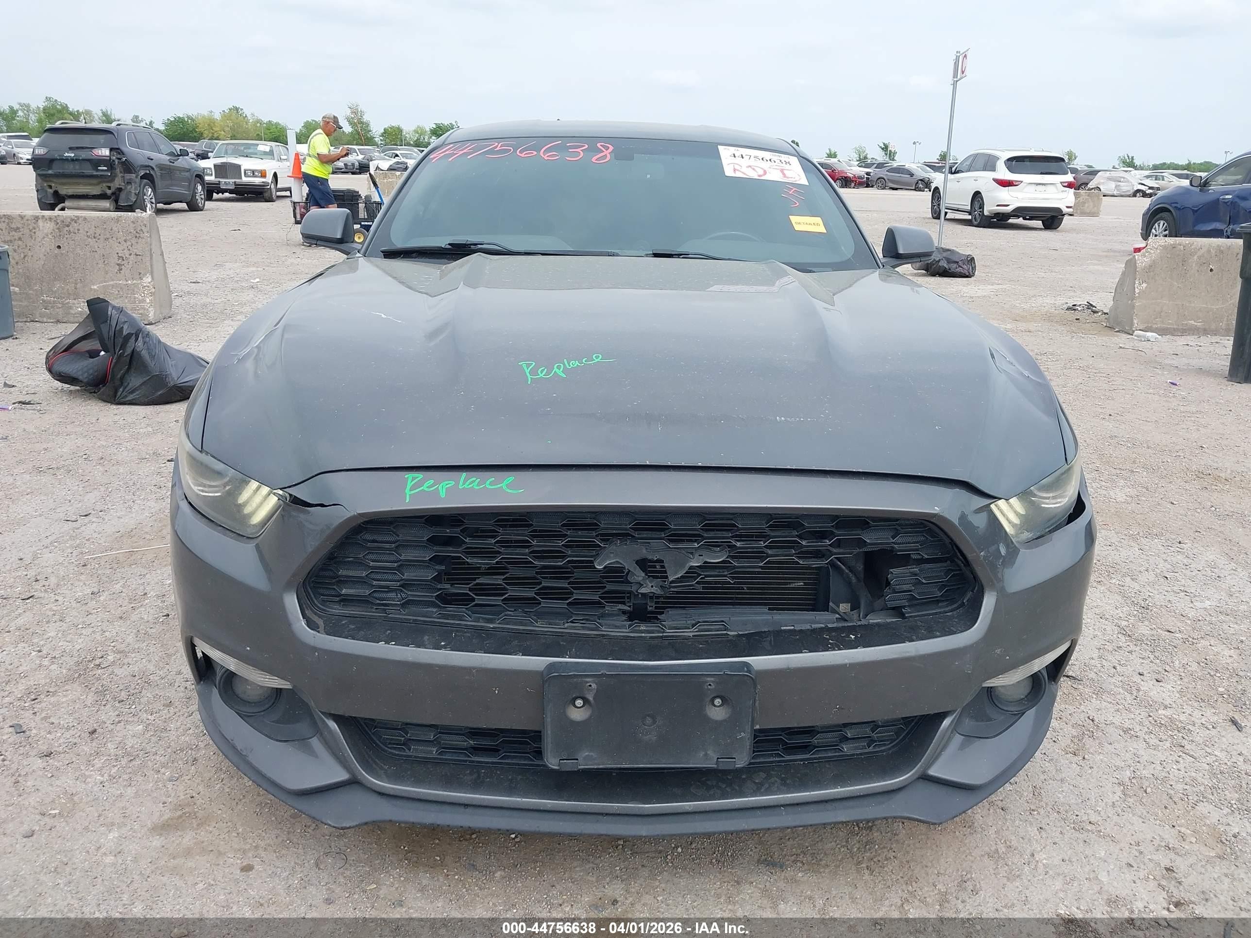 2015 Ford Mustang Ecoboost Gray vin: 1FA6P8TH9F5399918