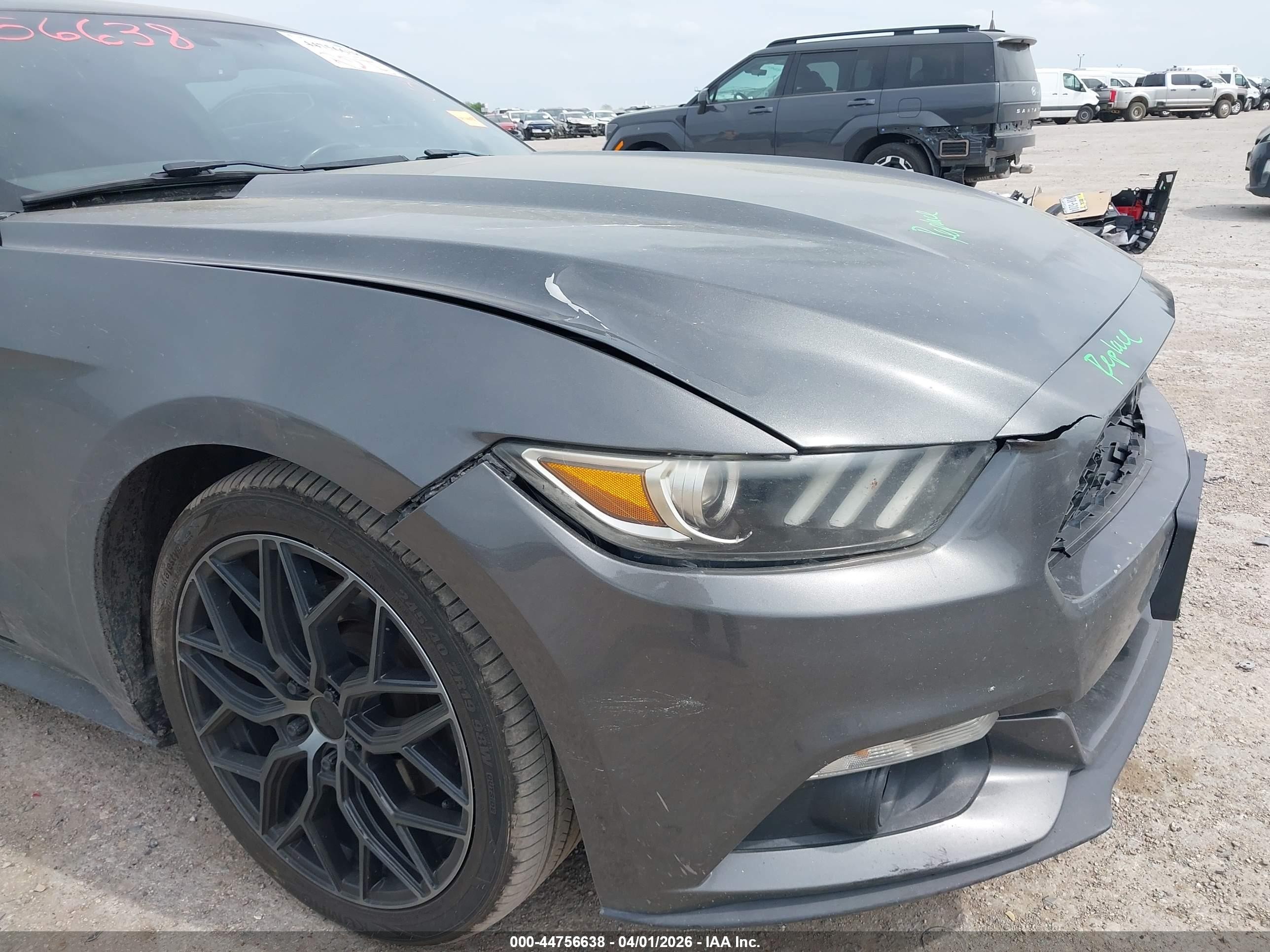 2015 Ford Mustang Ecoboost Gray vin: 1FA6P8TH9F5399918