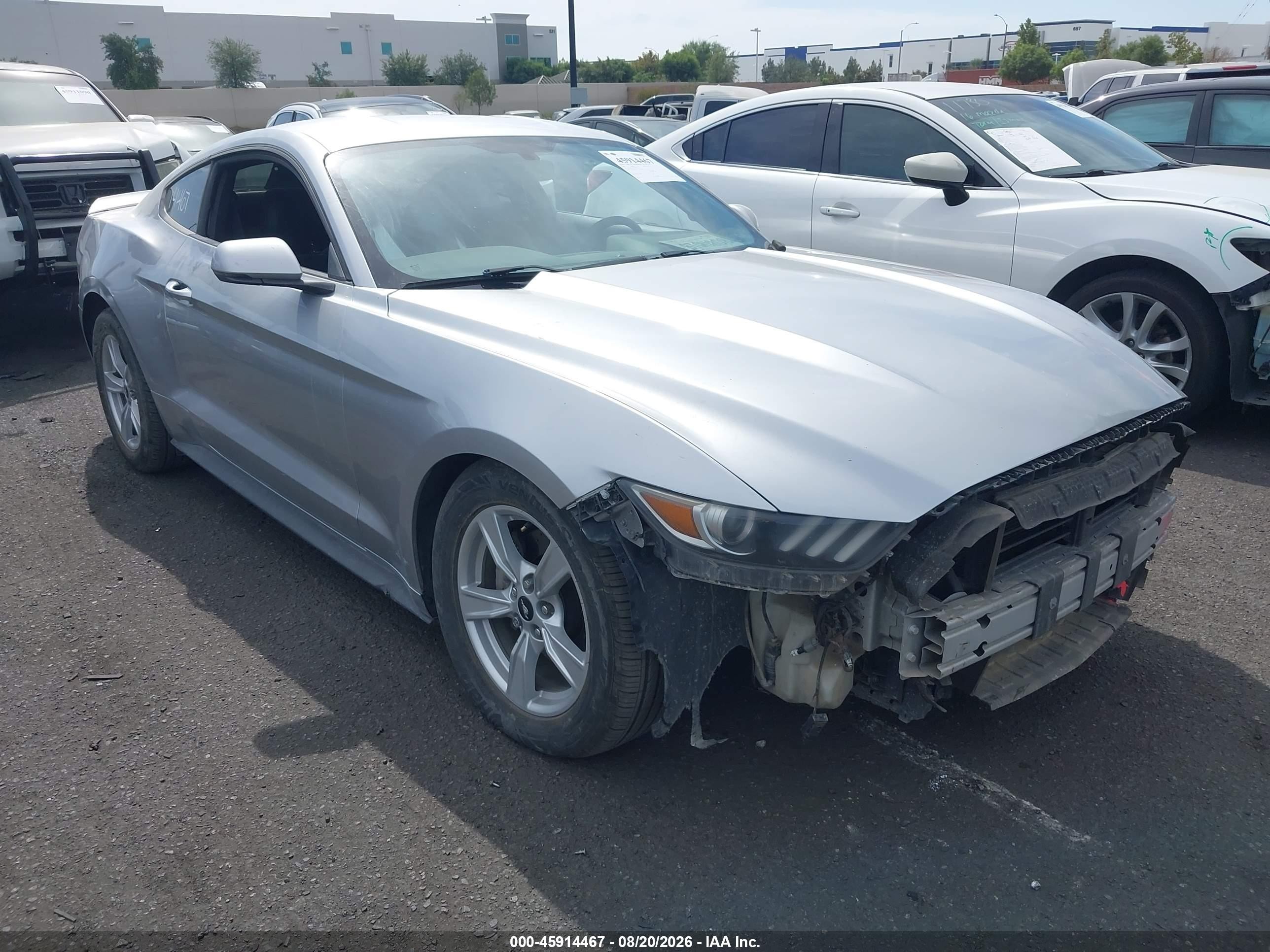 2015 Ford Mustang Ecoboost Серебряный vin: 1FA6P8THXF5343552