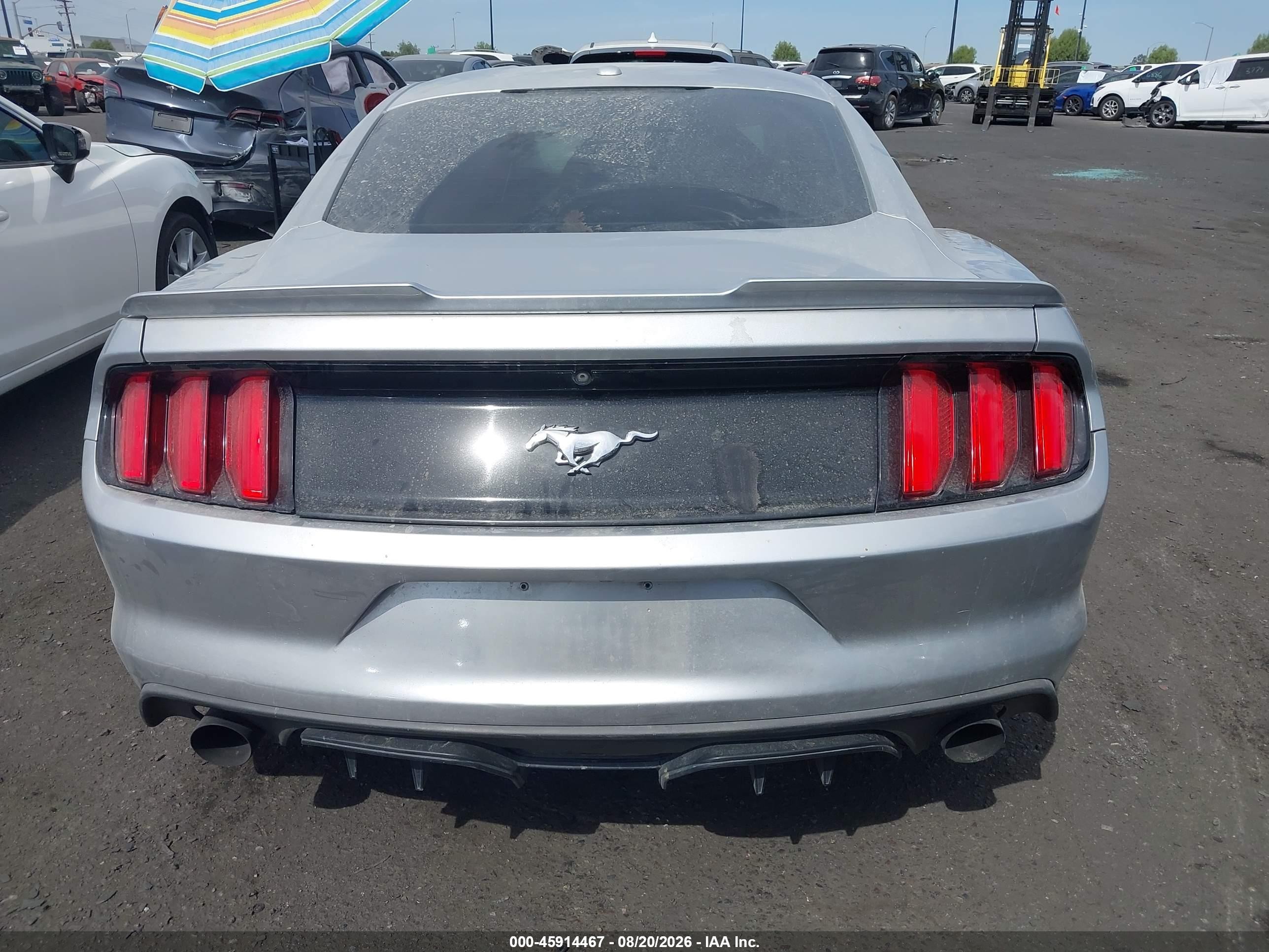 2015 Ford Mustang Ecoboost Серебряный vin: 1FA6P8THXF5343552