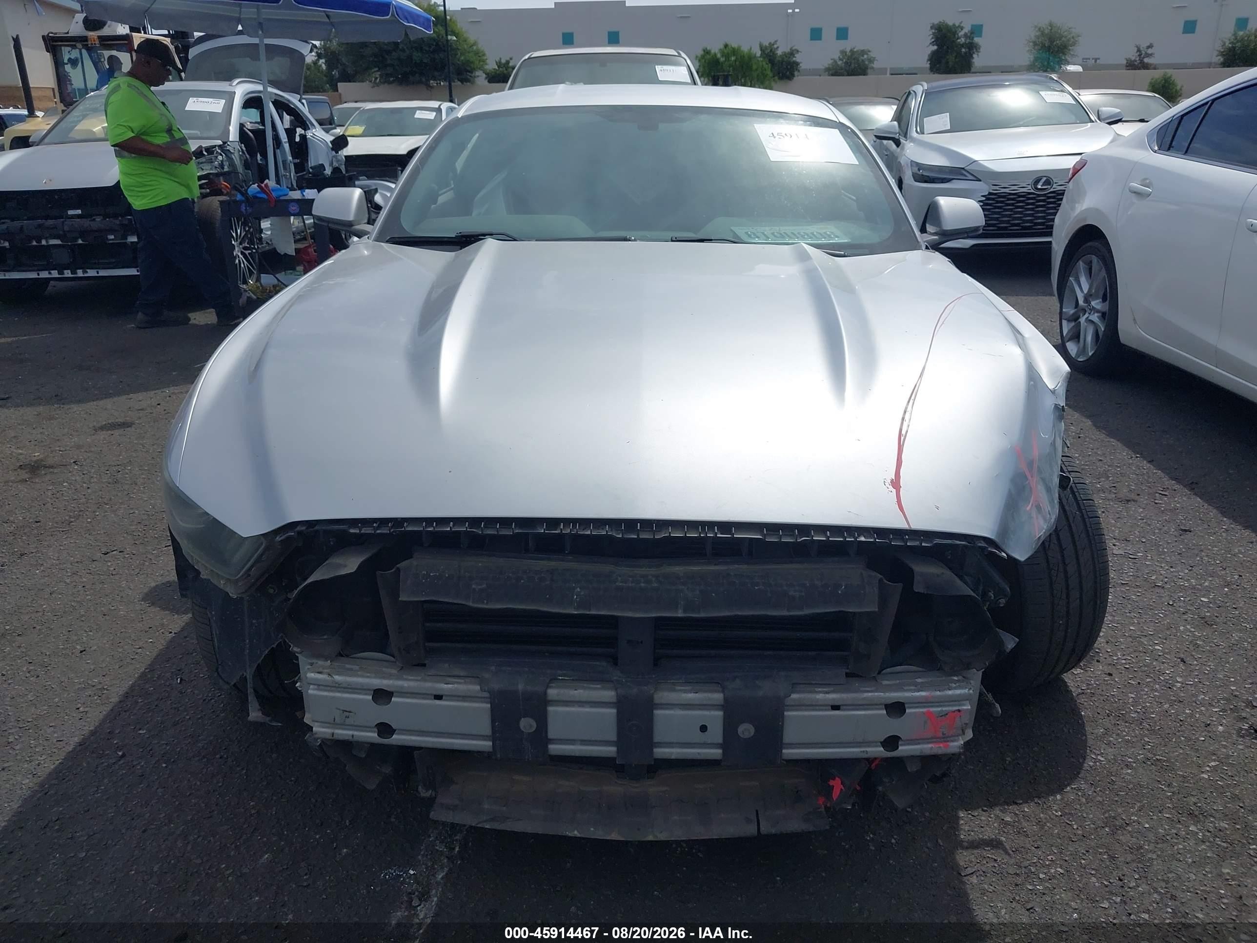 2015 Ford Mustang Ecoboost Серебряный vin: 1FA6P8THXF5343552
