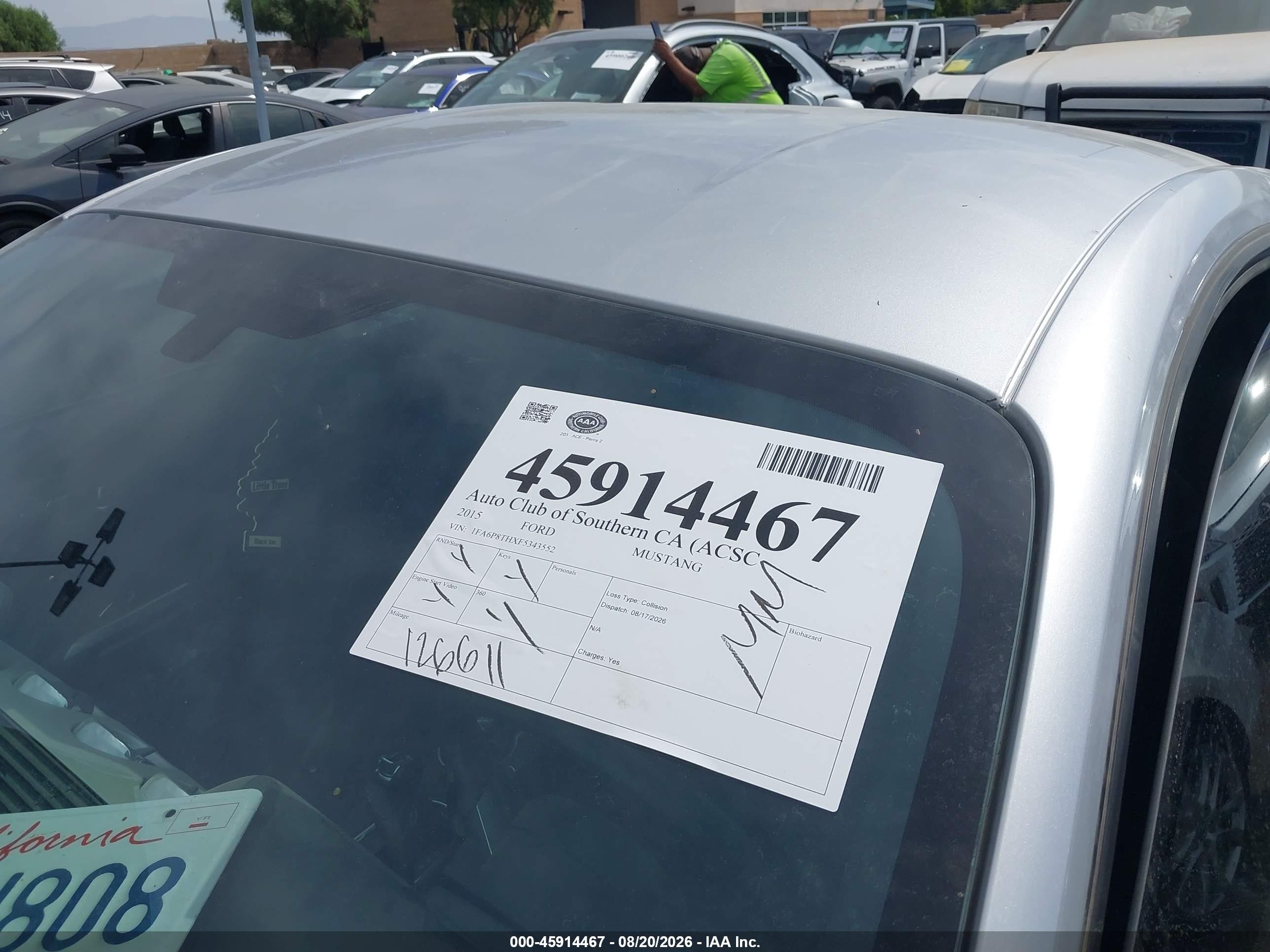 2015 Ford Mustang Ecoboost Серебряный vin: 1FA6P8THXF5343552