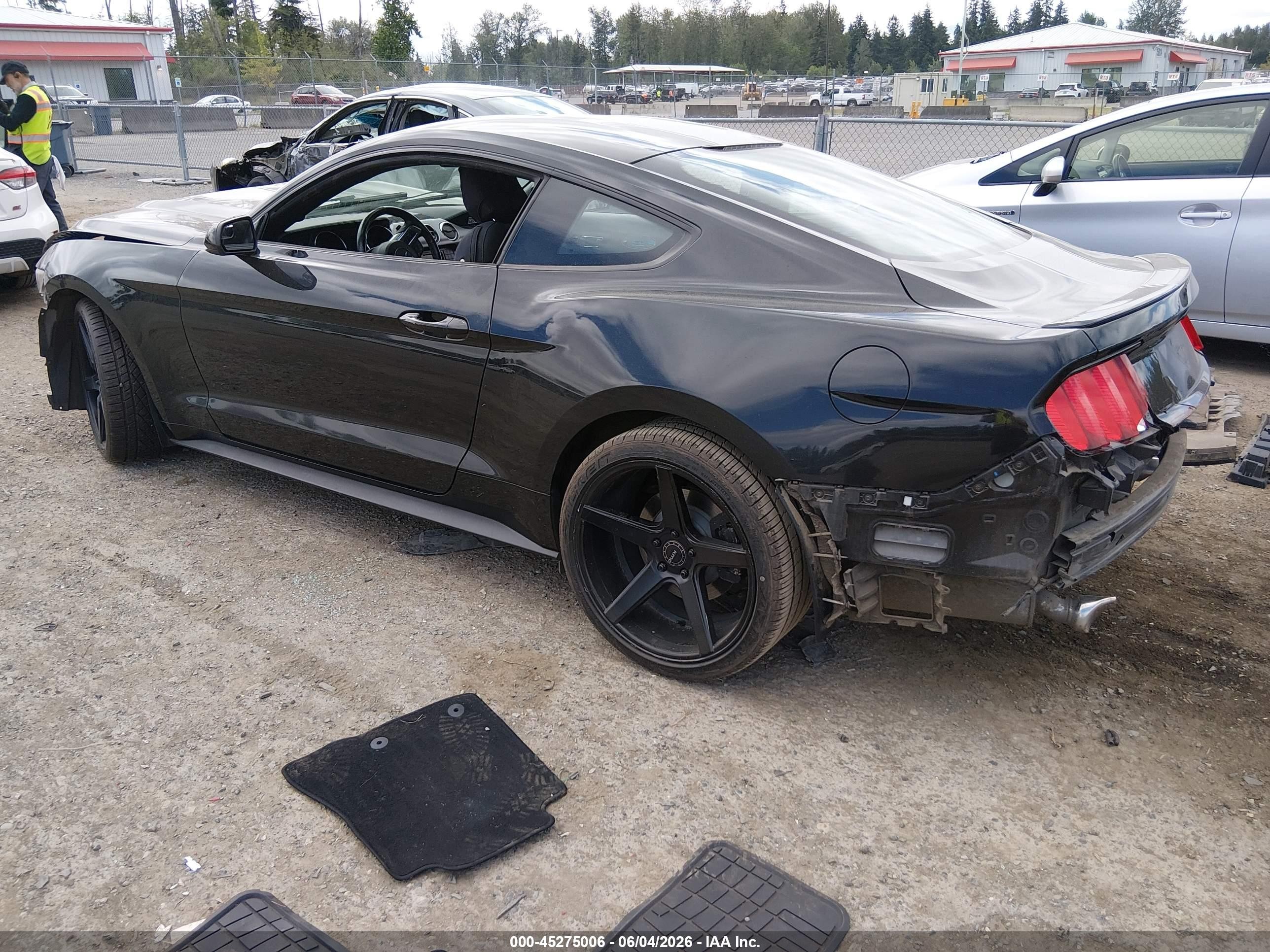 2015 Ford Mustang Ecoboost Black vin: 1FA6P8THXF5388927