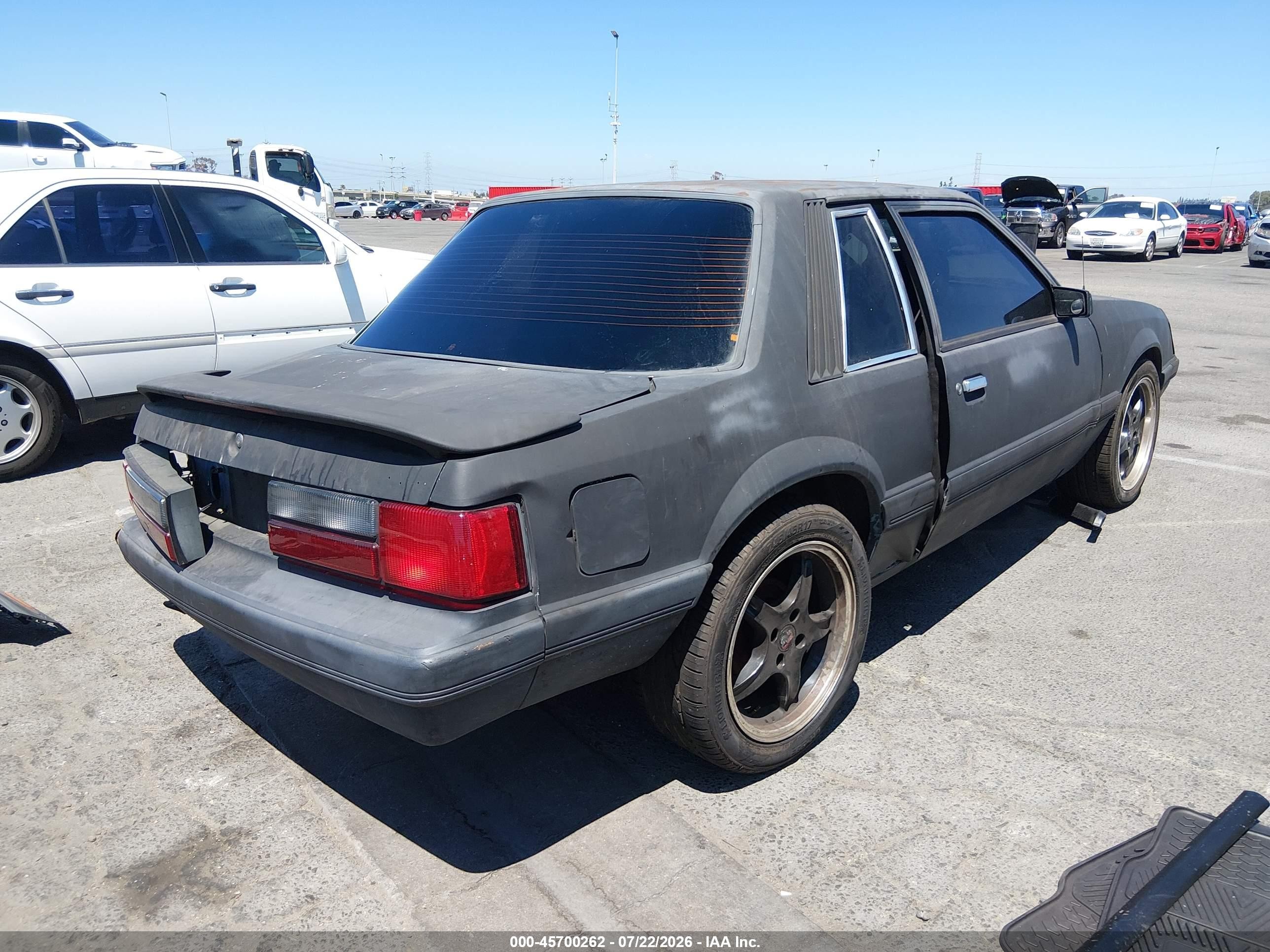 1985 Ford Mustang Lx Gray vin: 1FABP2630FF193019