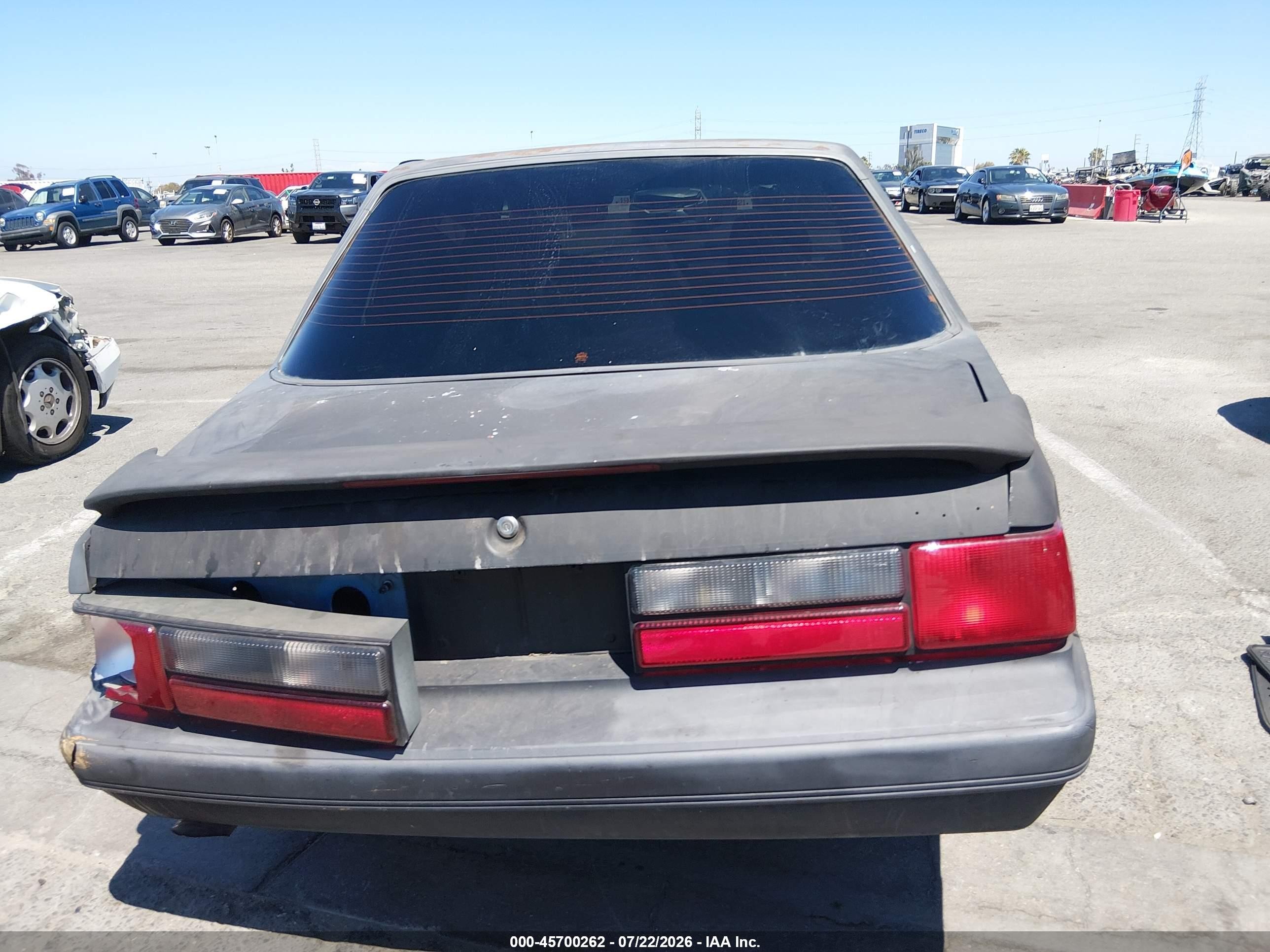 1985 Ford Mustang Lx Gray vin: 1FABP2630FF193019
