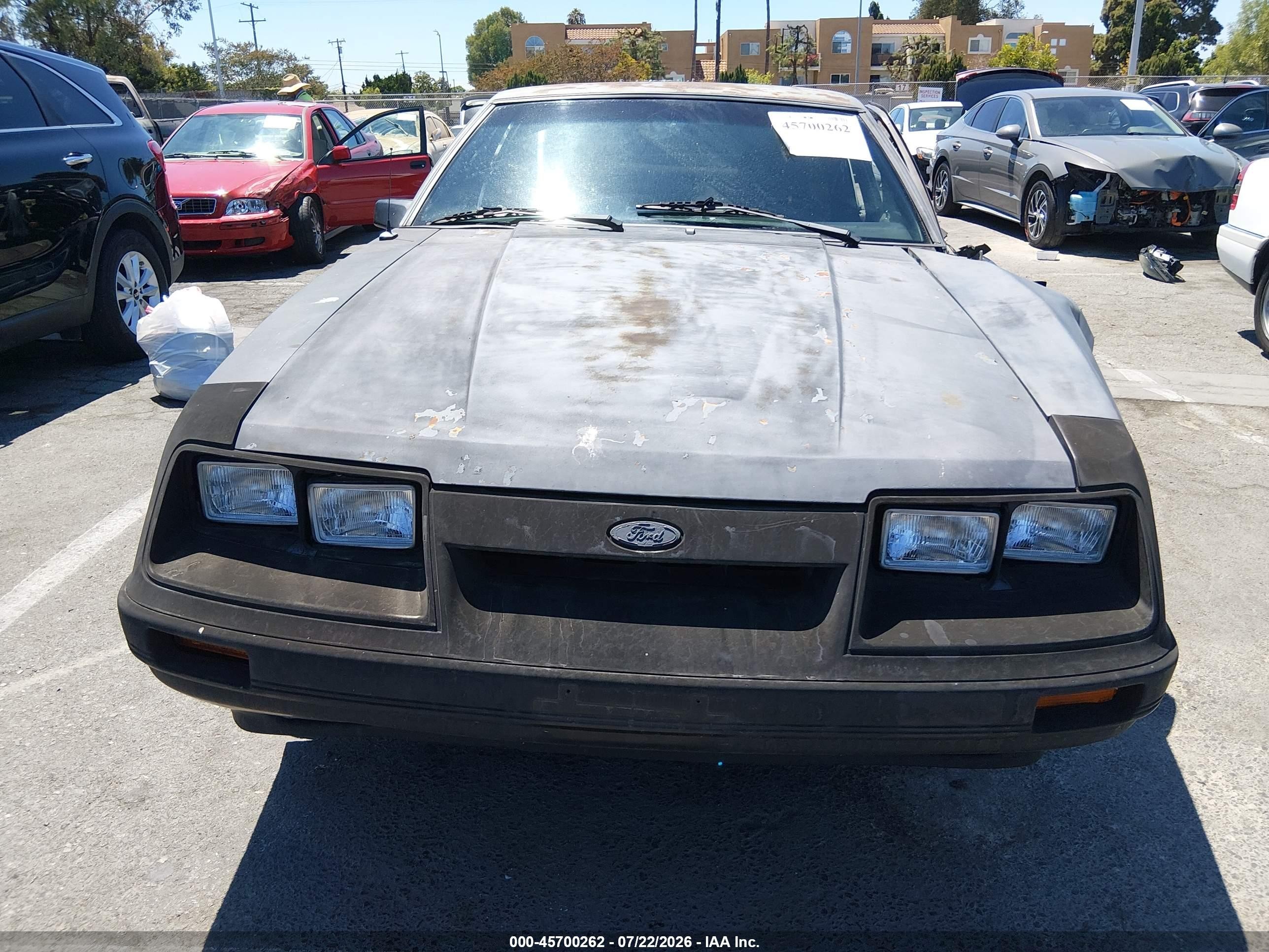 1985 Ford Mustang Lx Gray vin: 1FABP2630FF193019