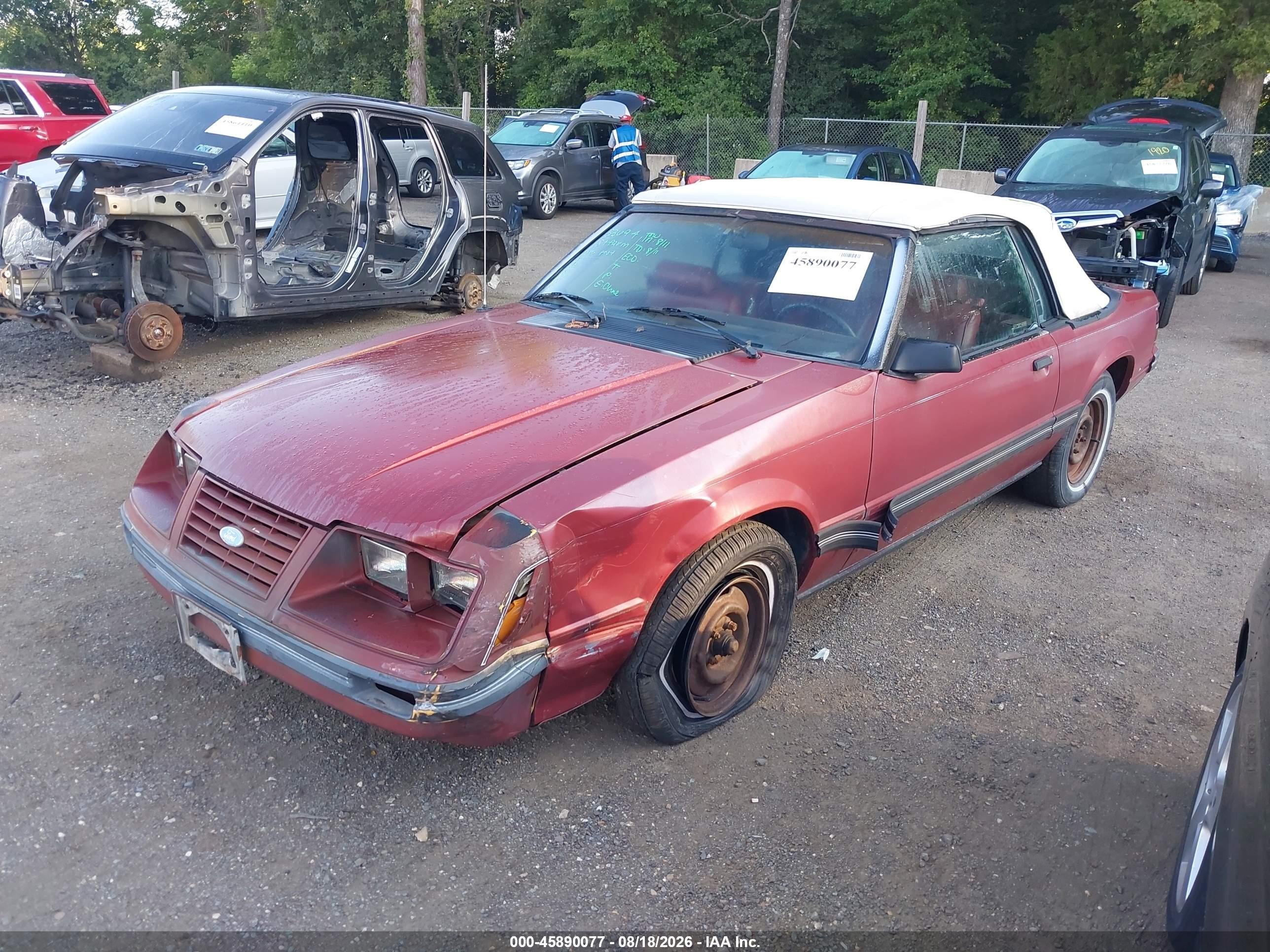 1984 Ford Mustang Glx Красный vin: 1FABP2736EF216610
