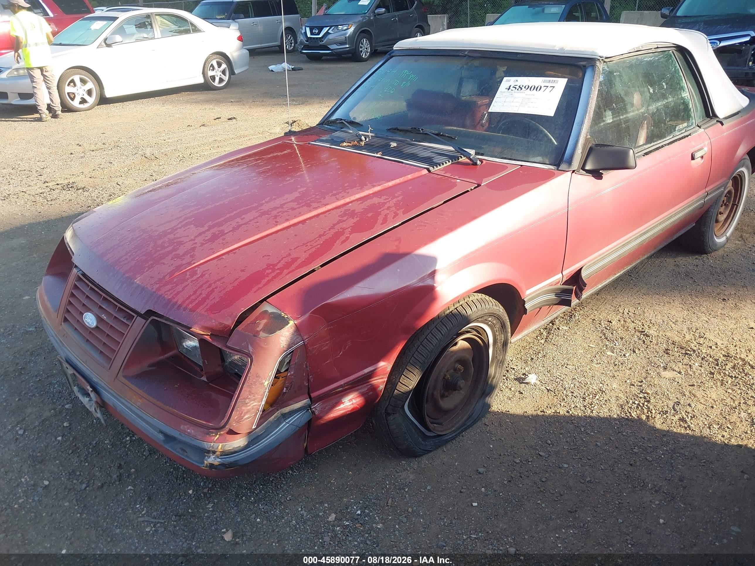 1984 Ford Mustang Glx Красный vin: 1FABP2736EF216610