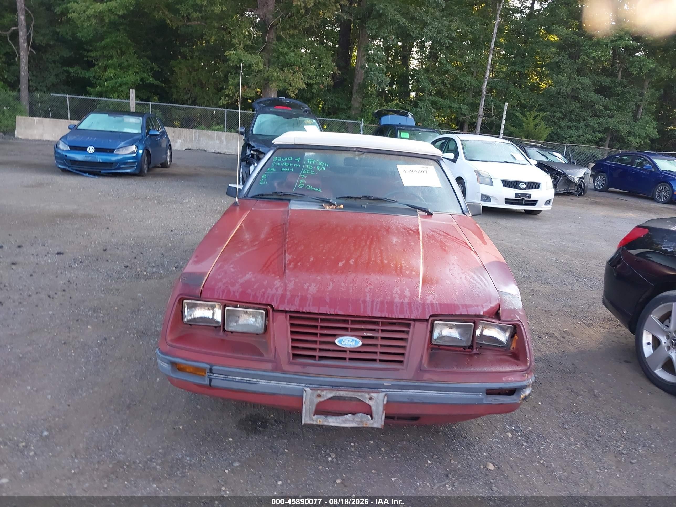 1984 Ford Mustang Glx Красный vin: 1FABP2736EF216610