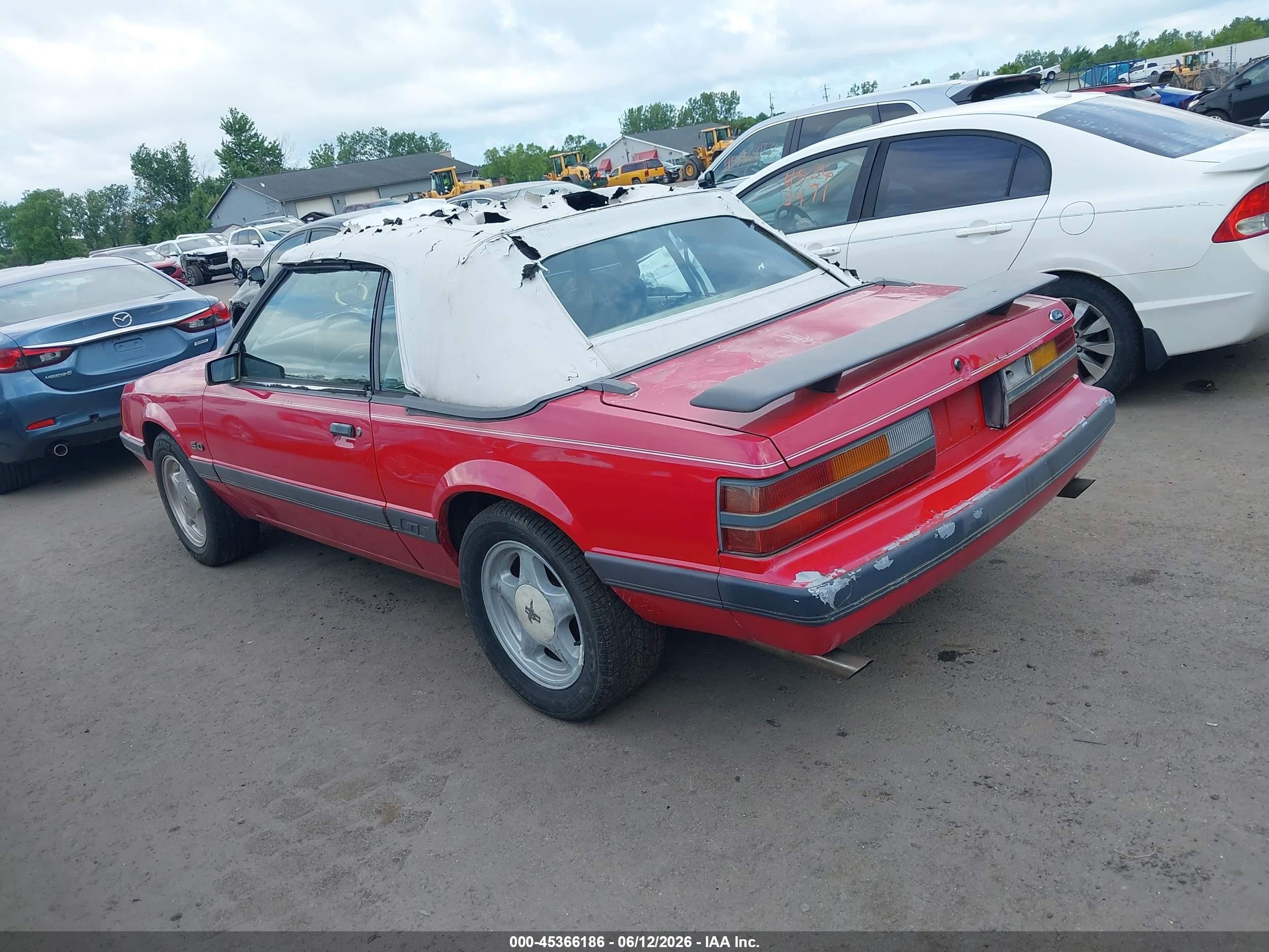 1985 Ford Mustang Lx/gt Red vin: 1FABP27M2FF117292