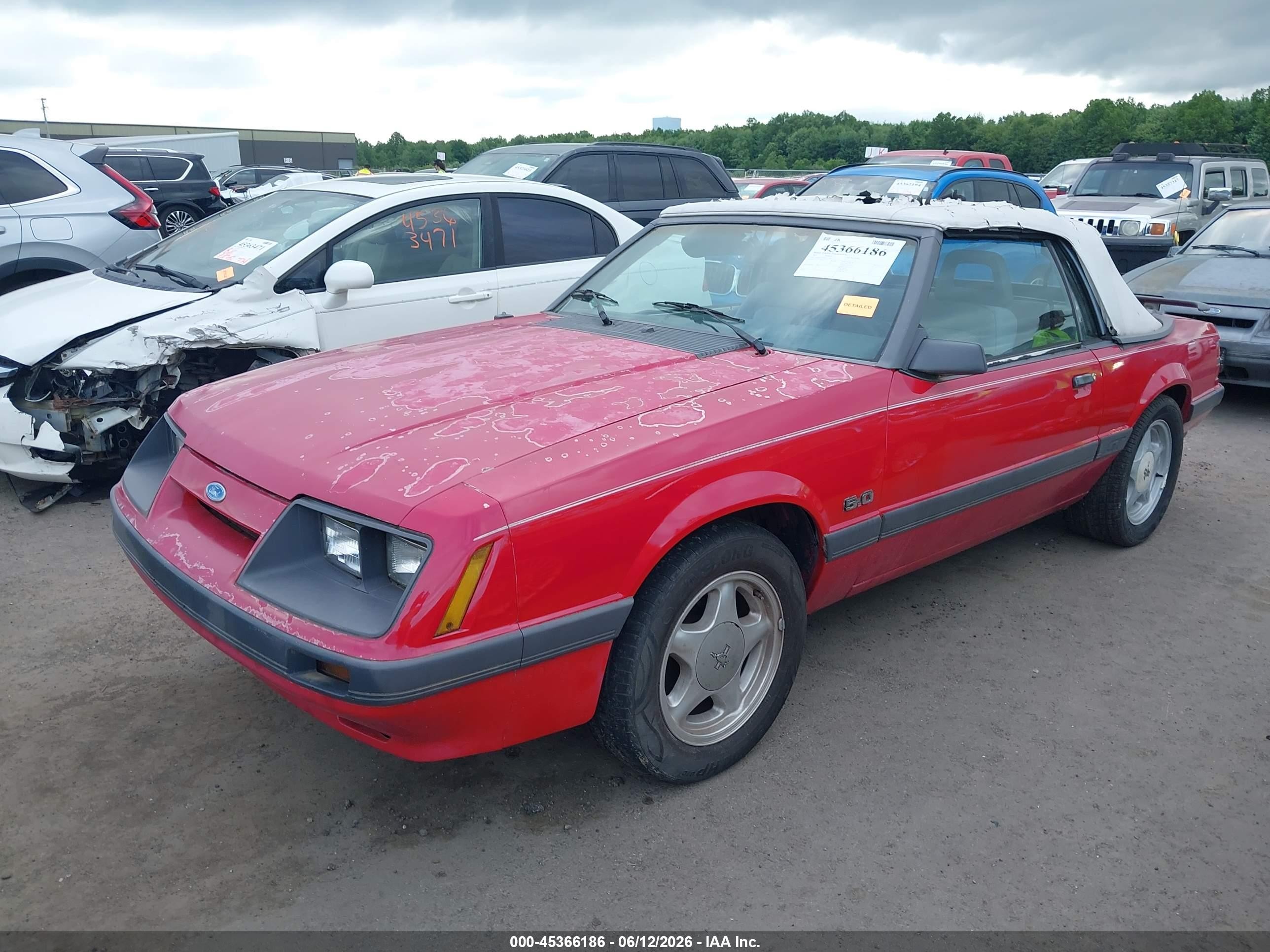 1985 Ford Mustang Lx/gt Red vin: 1FABP27M2FF117292