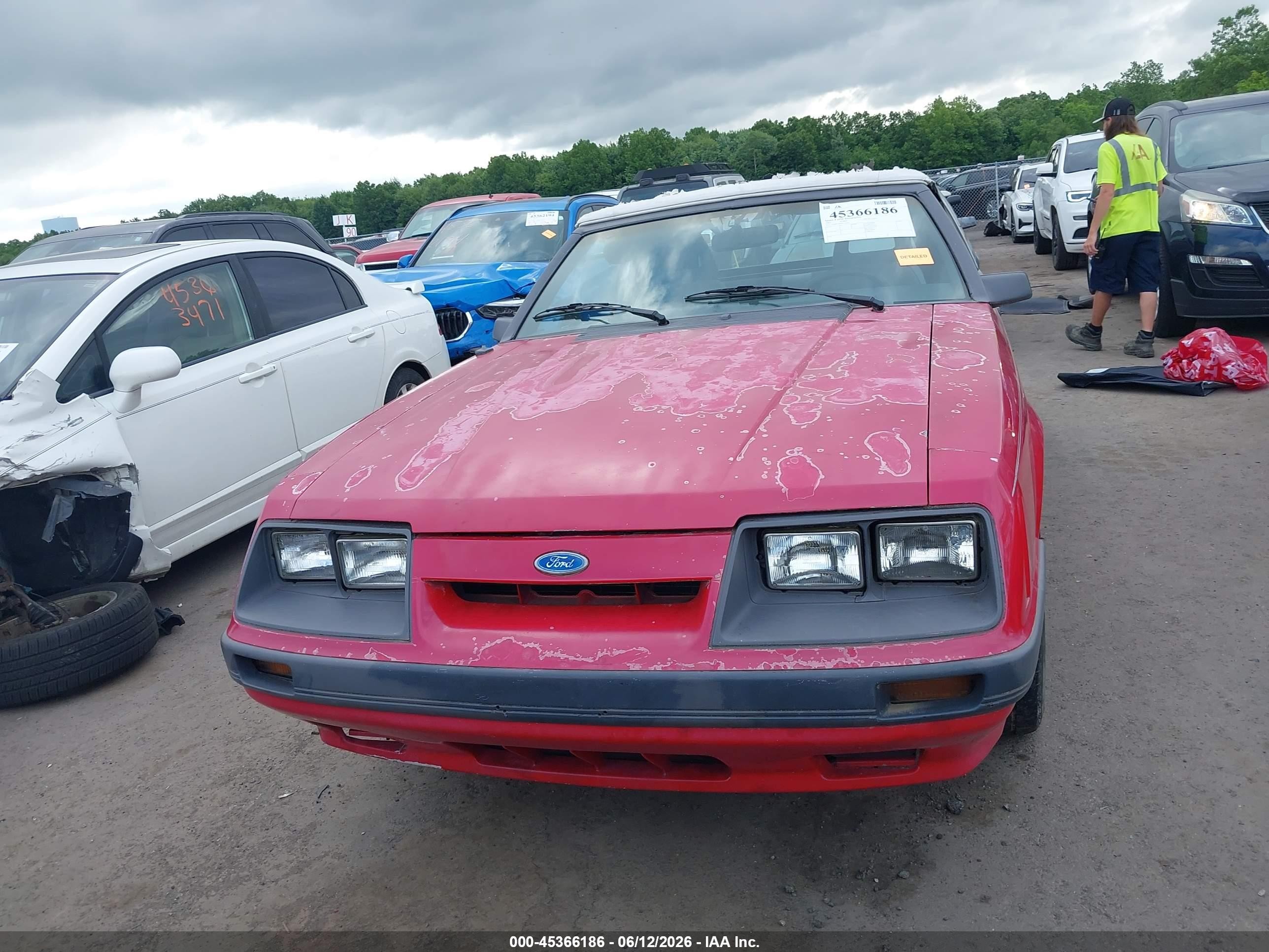 1985 Ford Mustang Lx/gt Red vin: 1FABP27M2FF117292