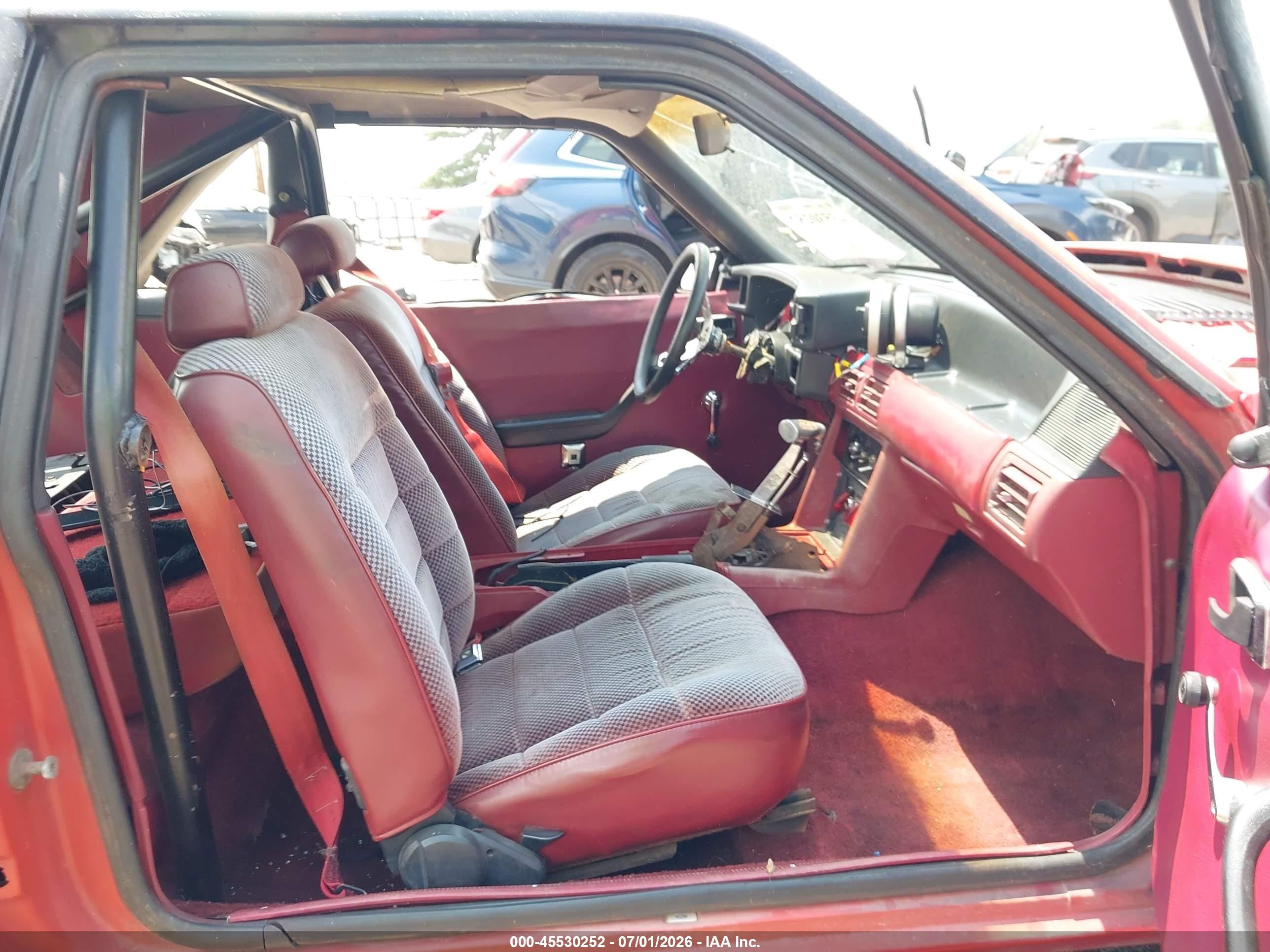 1985 Ford Mustang Lx/gt Red vin: 1FABP28A8FF134232
