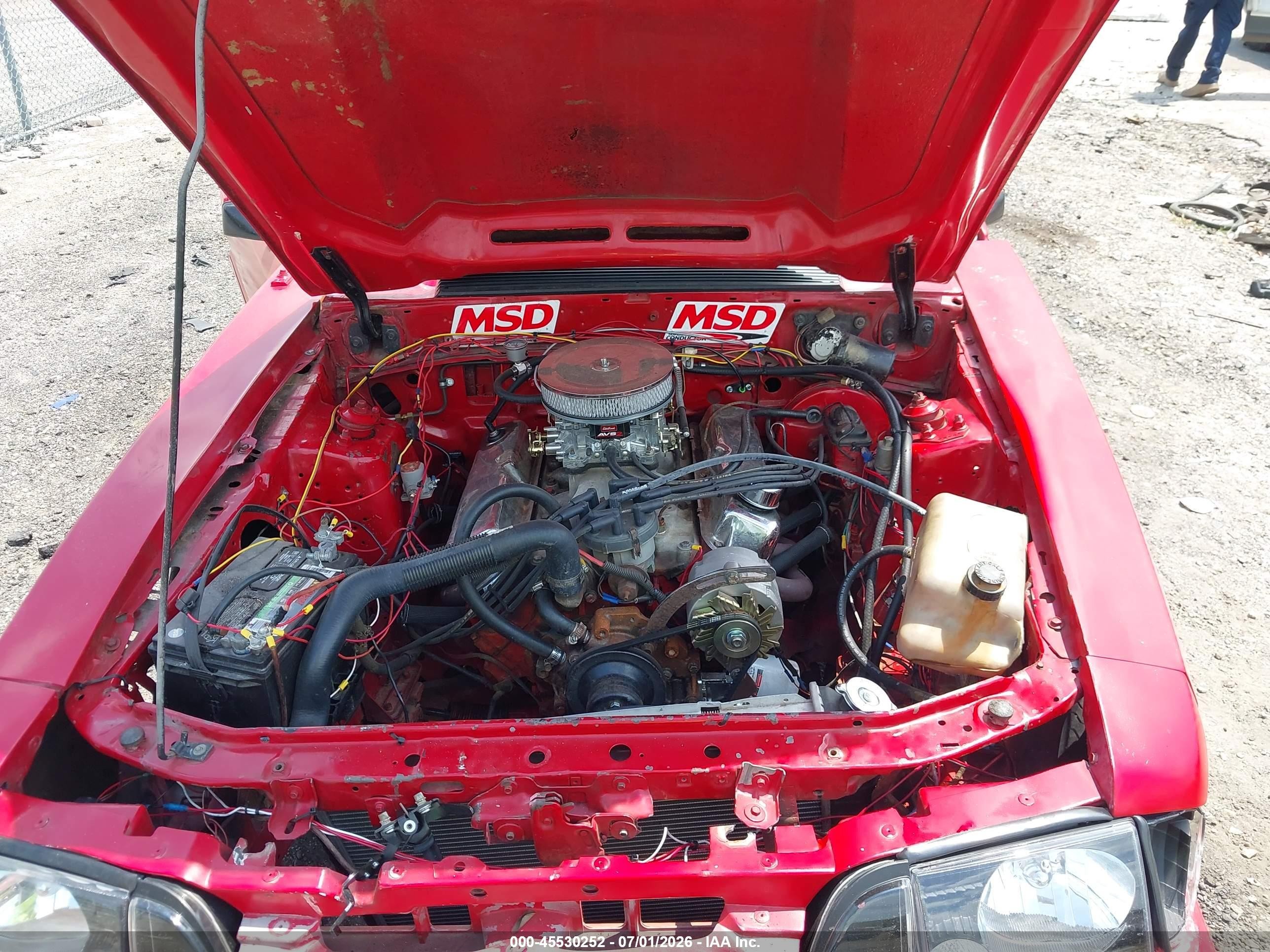 1985 Ford Mustang Lx/gt Red vin: 1FABP28A8FF134232