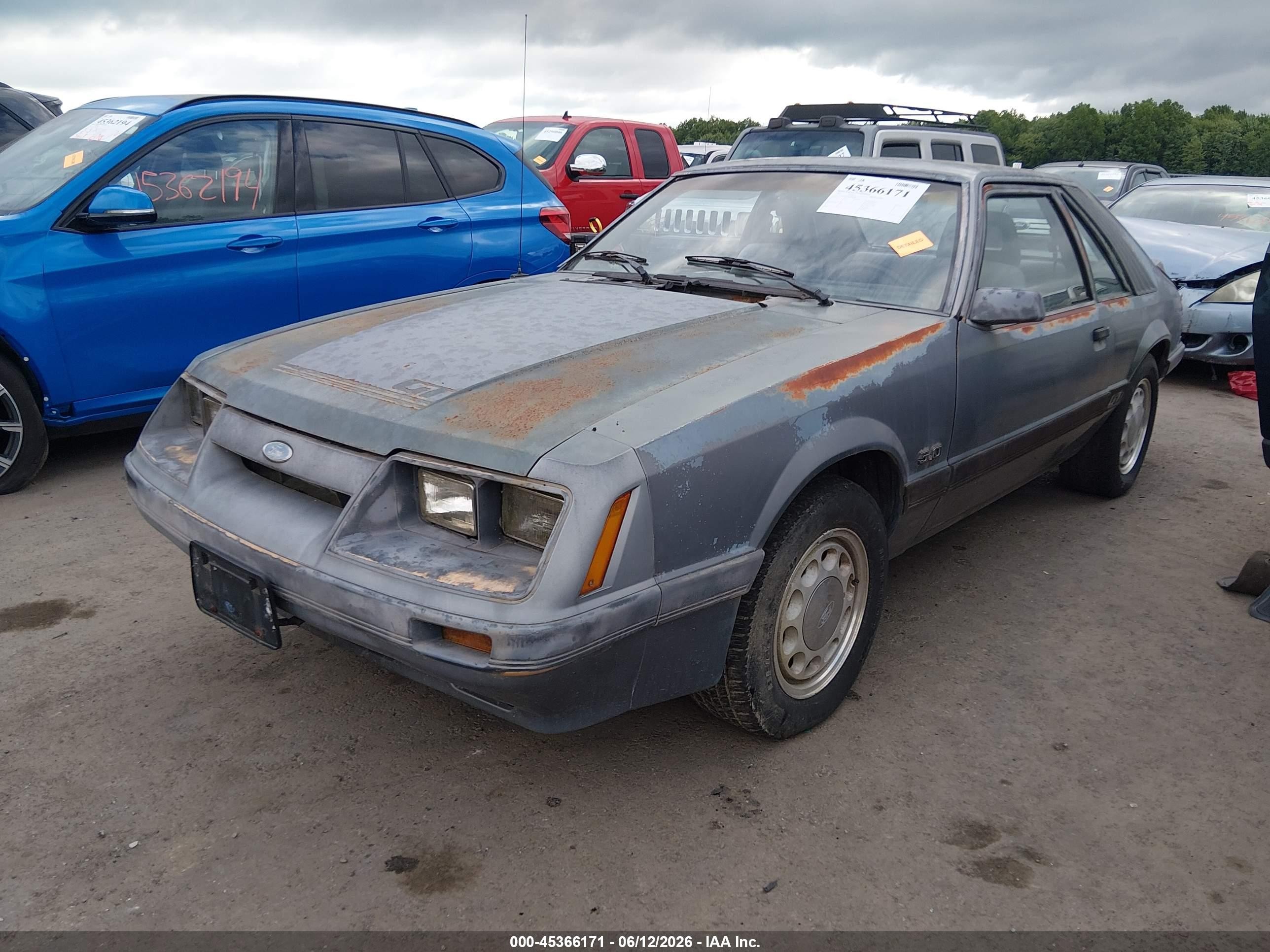 1985 Ford Mustang Lx/gt Gray vin: 1FABP28MXFF189128