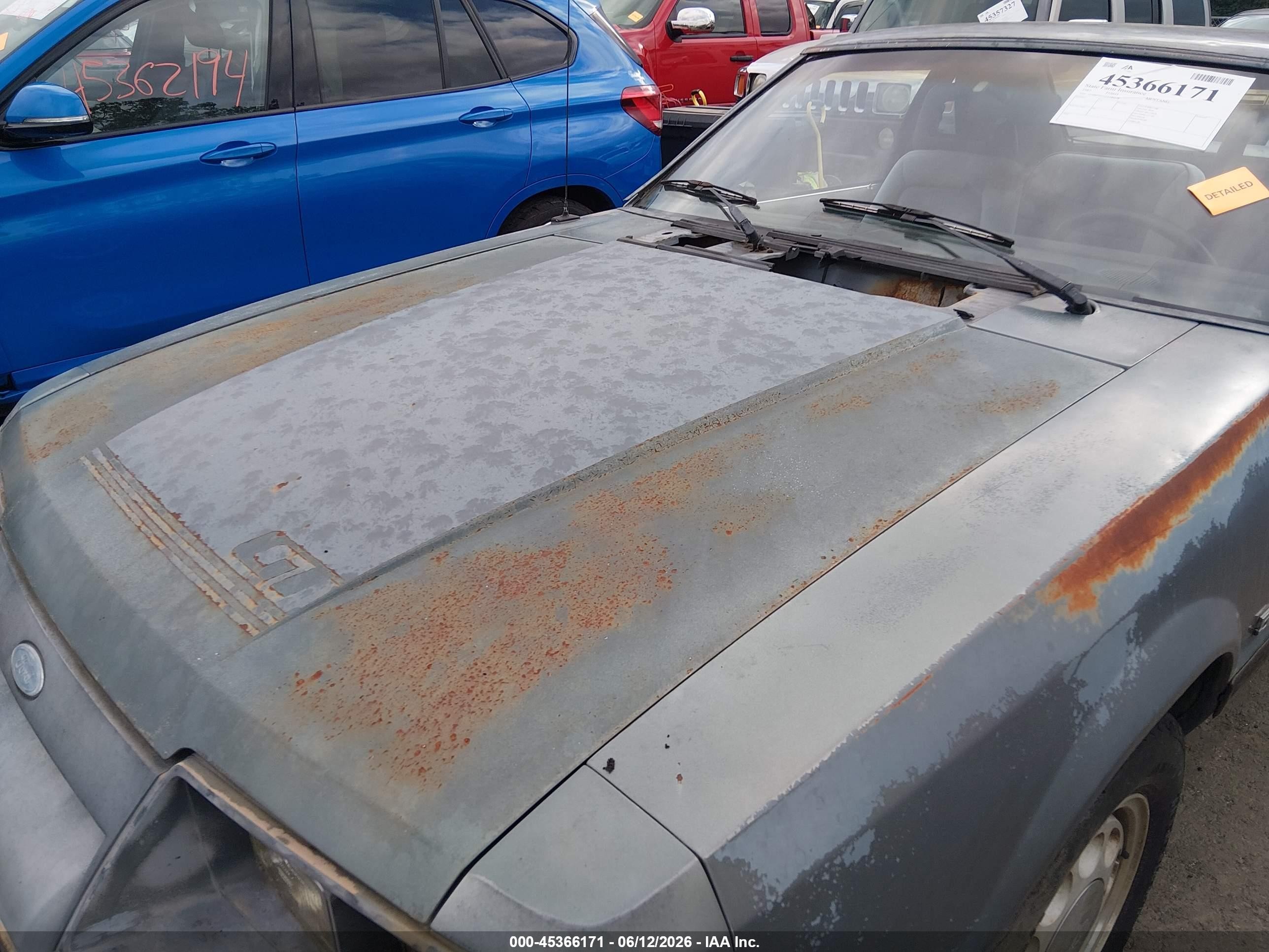 1985 Ford Mustang Lx/gt Gray vin: 1FABP28MXFF189128
