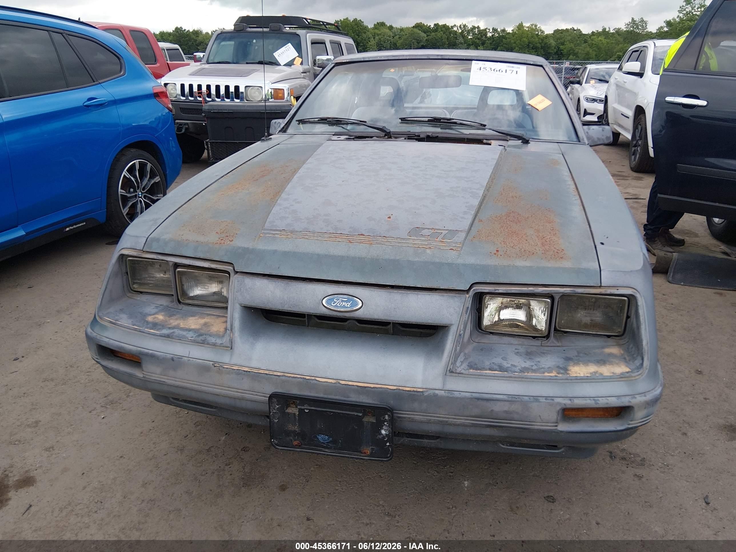 1985 Ford Mustang Lx/gt Gray vin: 1FABP28MXFF189128