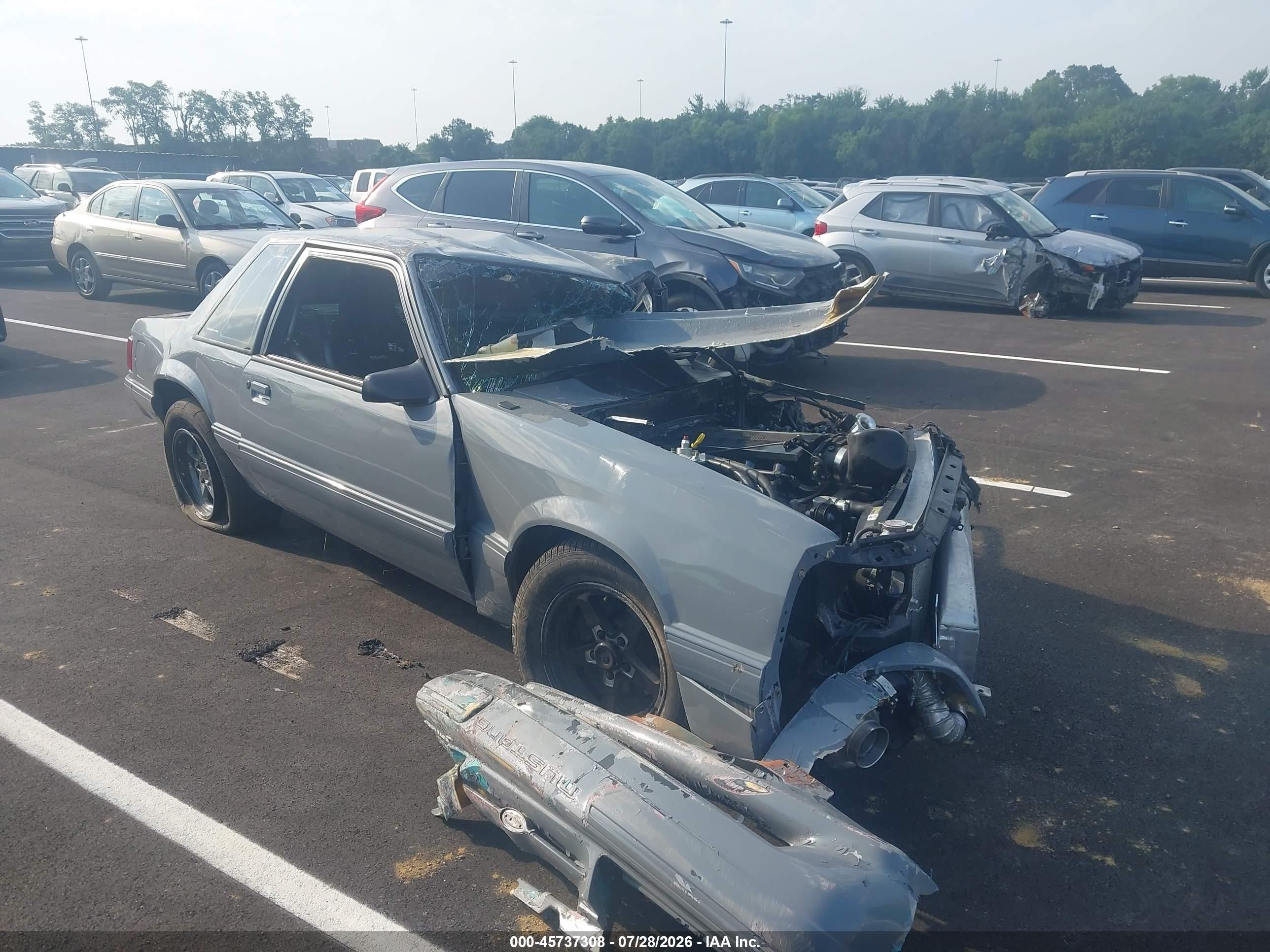 1989 Ford Mustang Lx Gray vin: 1FABP40AXKF150224