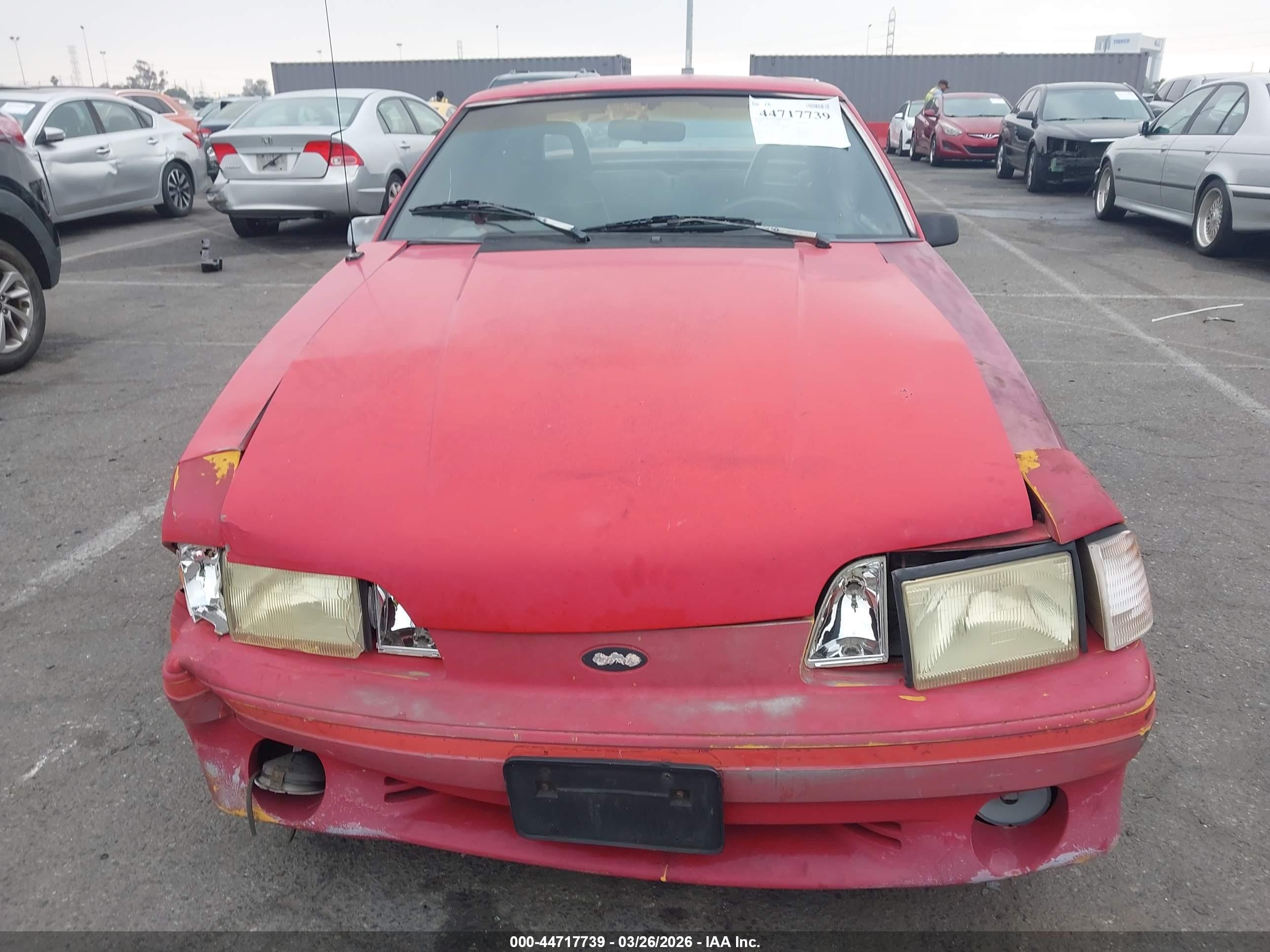 1989 Ford Mustang Gt/cobra Gt Red vin: 1FABP42E5KF135761