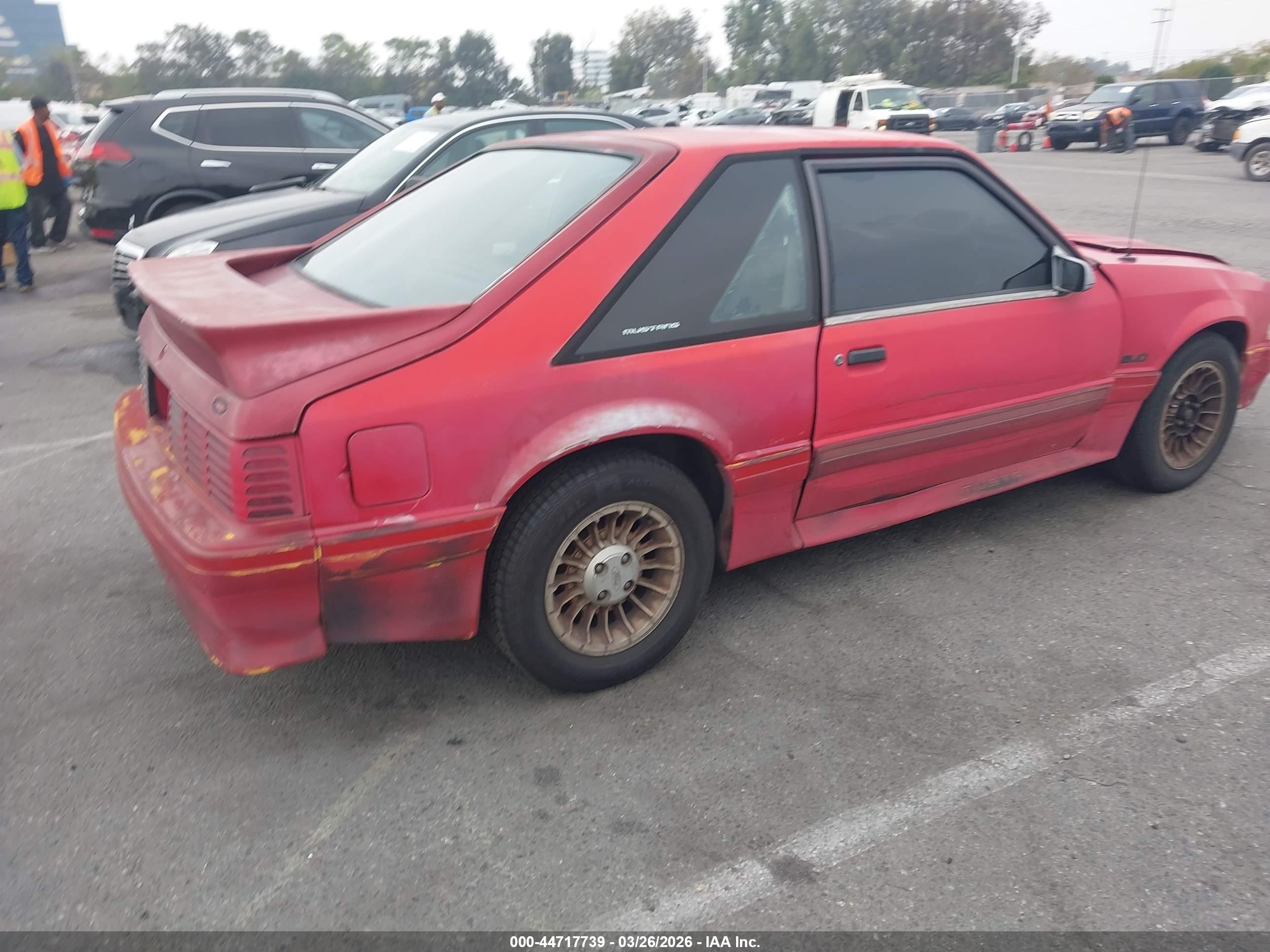 1989 Ford Mustang Gt/cobra Gt Red vin: 1FABP42E5KF135761