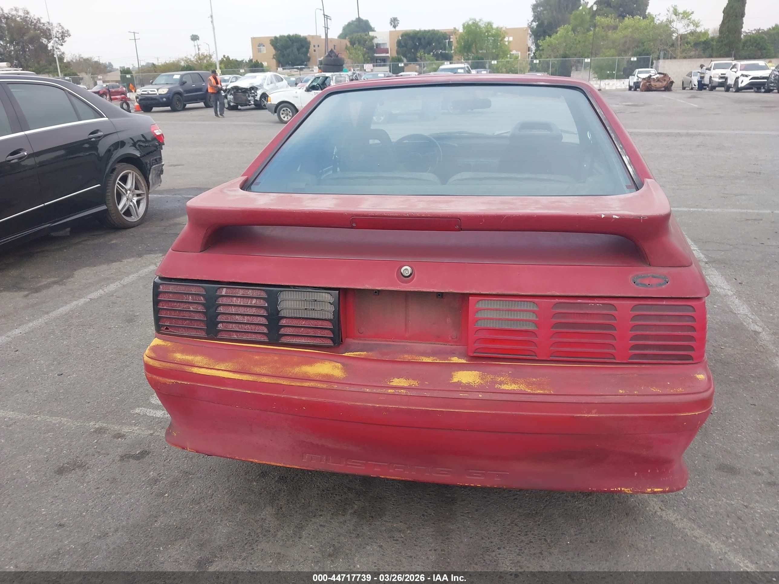 1989 Ford Mustang Gt/cobra Gt Red vin: 1FABP42E5KF135761