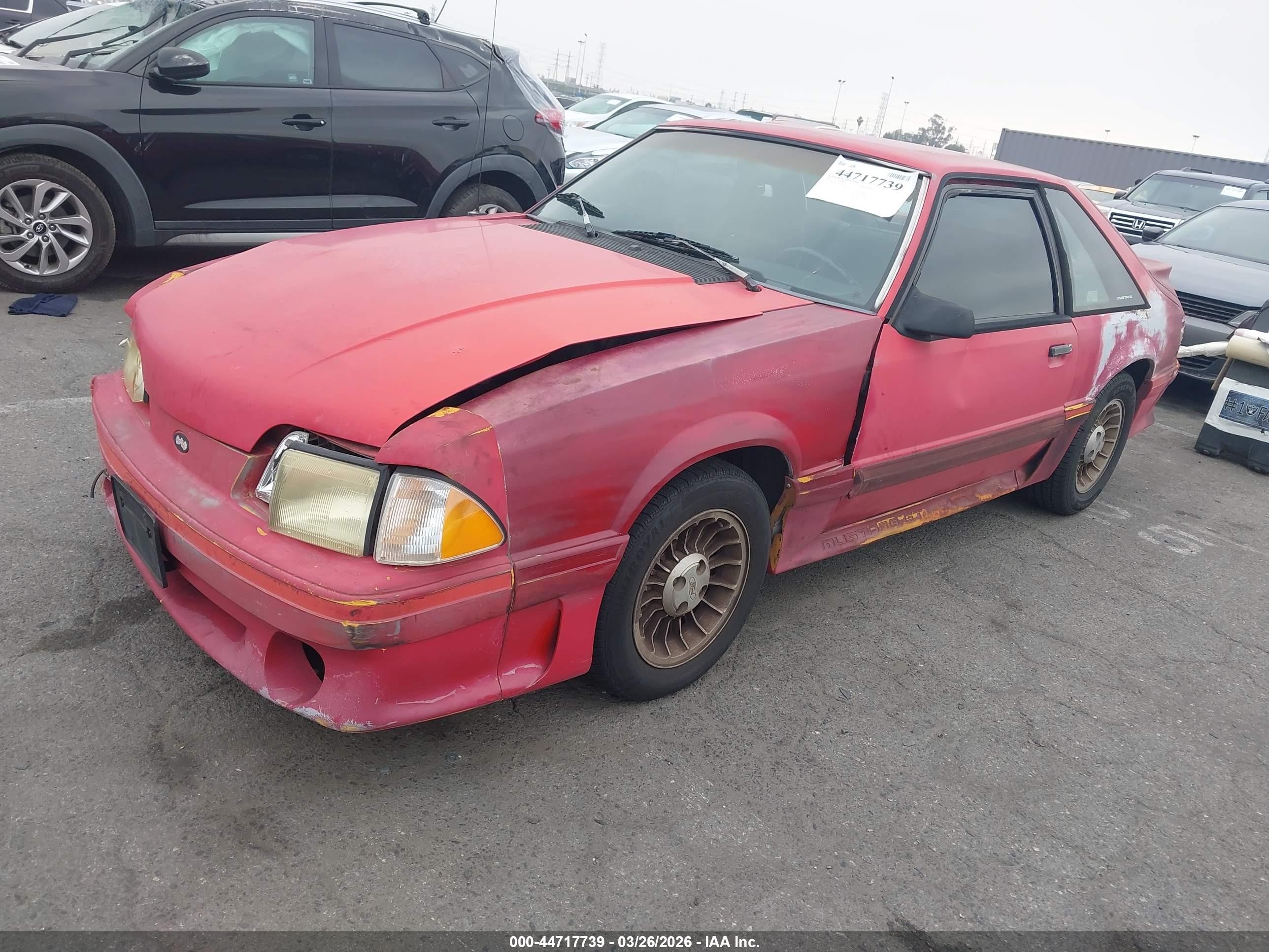1989 Ford Mustang Gt/cobra Gt Red vin: 1FABP42E5KF135761
