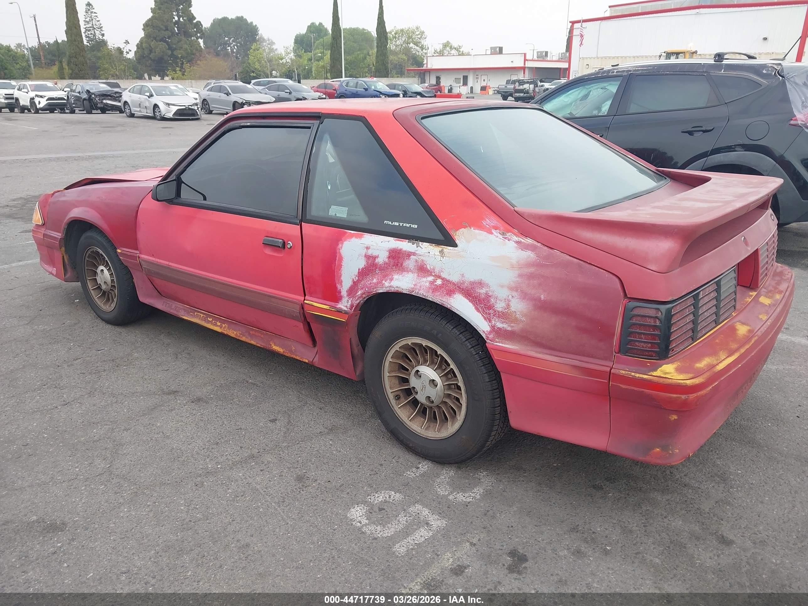 1989 Ford Mustang Gt/cobra Gt Red vin: 1FABP42E5KF135761
