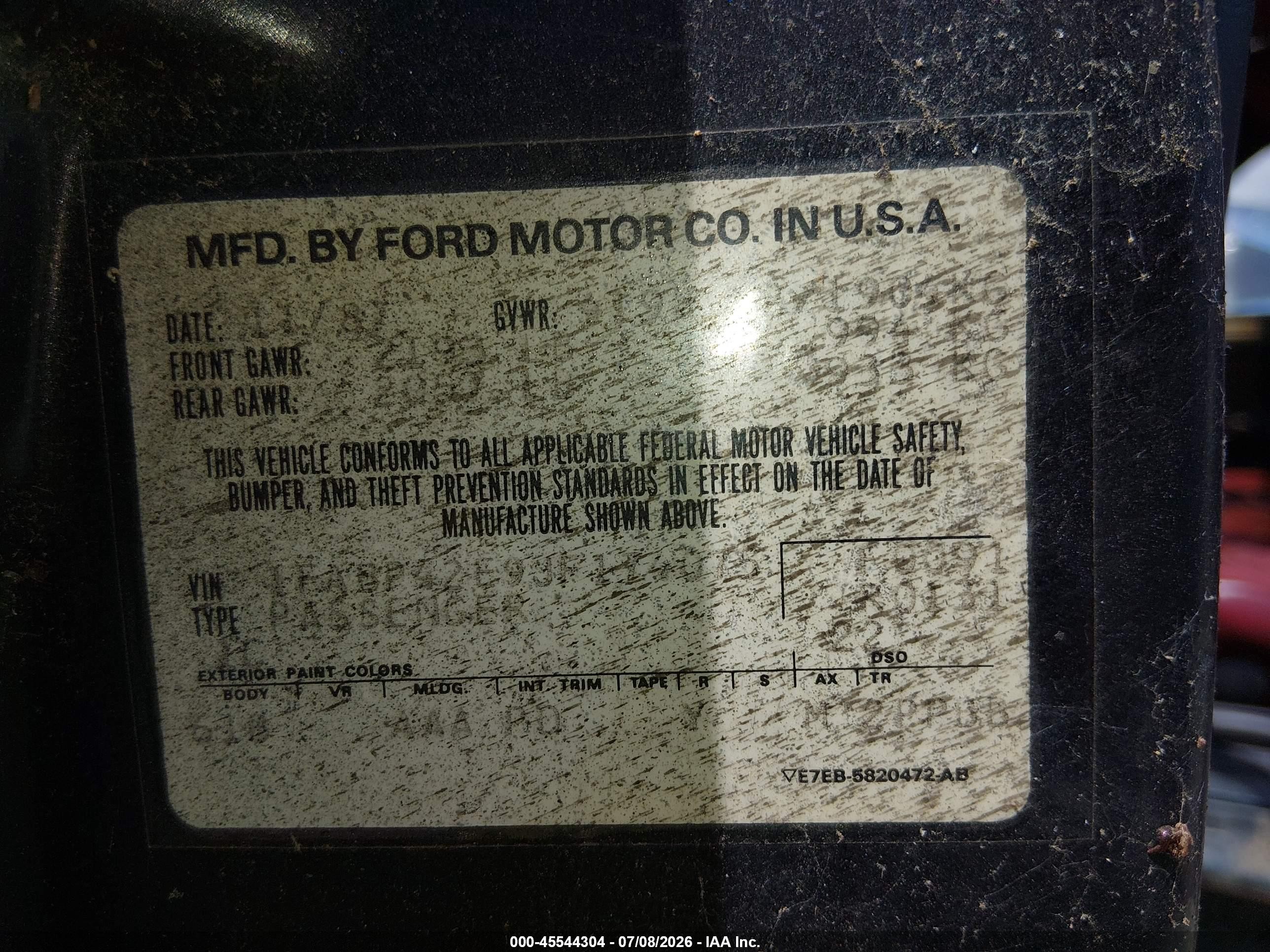 1988 Ford Mustang Gt Black vin: 1FABP42E9JF174075