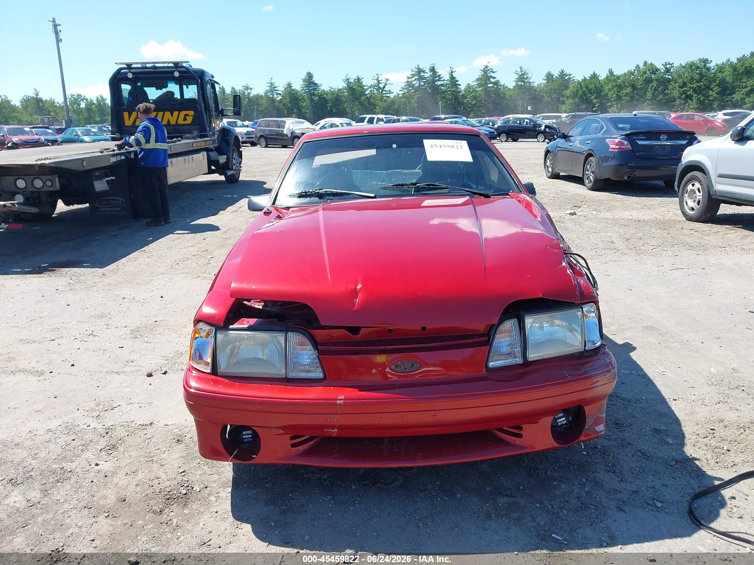 1987 Ford Mustang Gt Red vin: 1FABP42EXHF119256