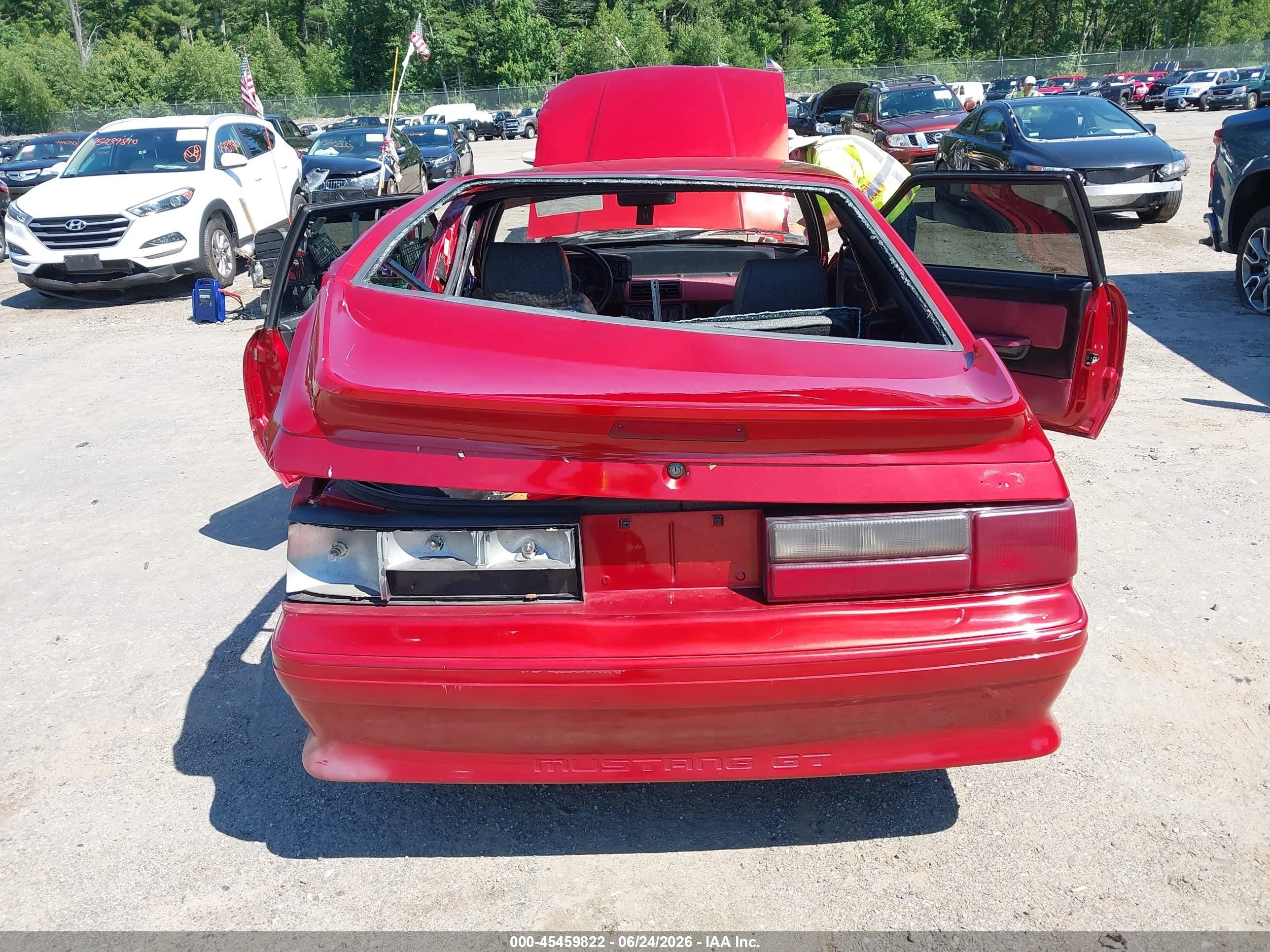 1987 Ford Mustang Gt Red vin: 1FABP42EXHF119256