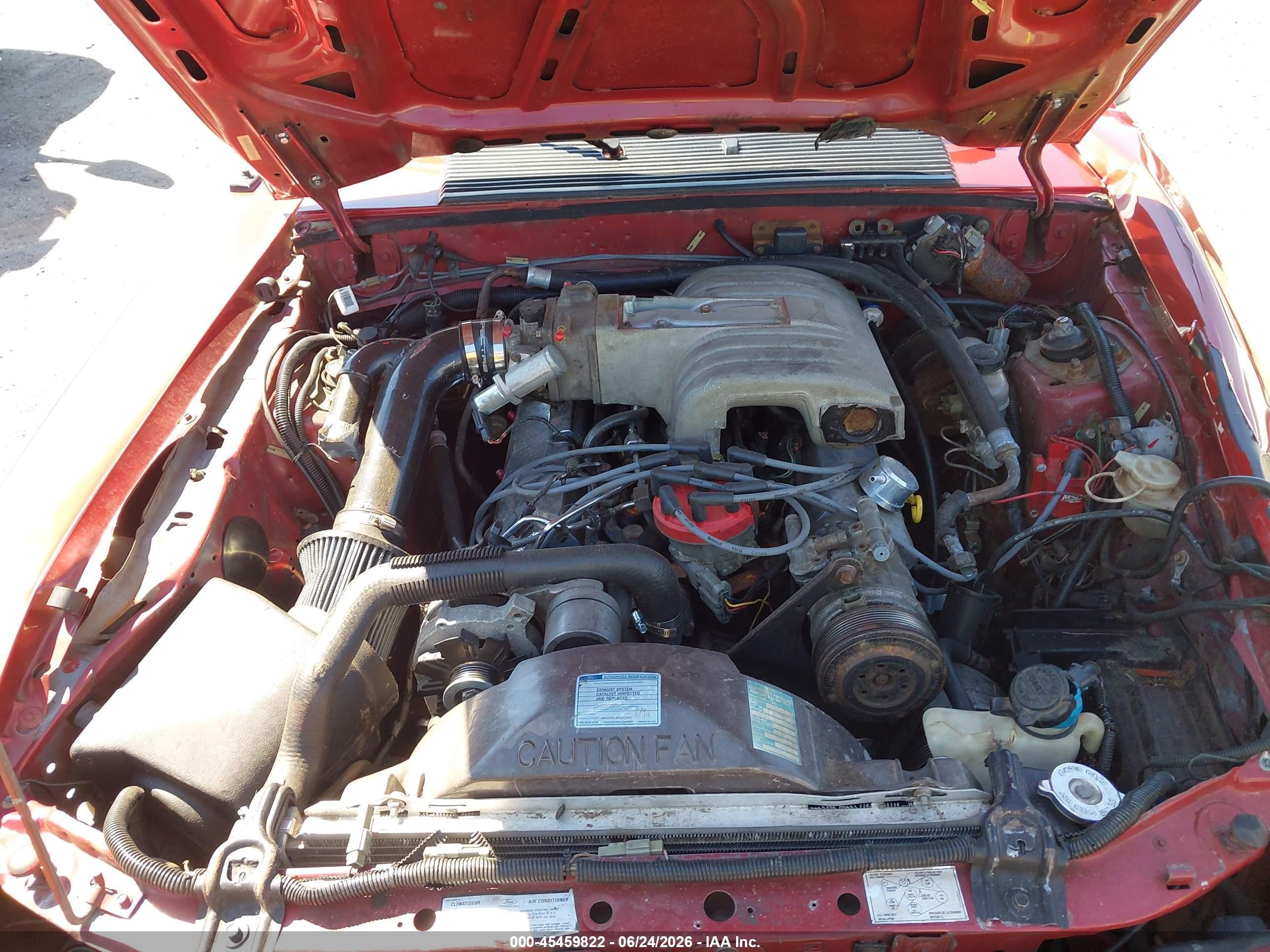 1987 Ford Mustang Gt Red vin: 1FABP42EXHF119256
