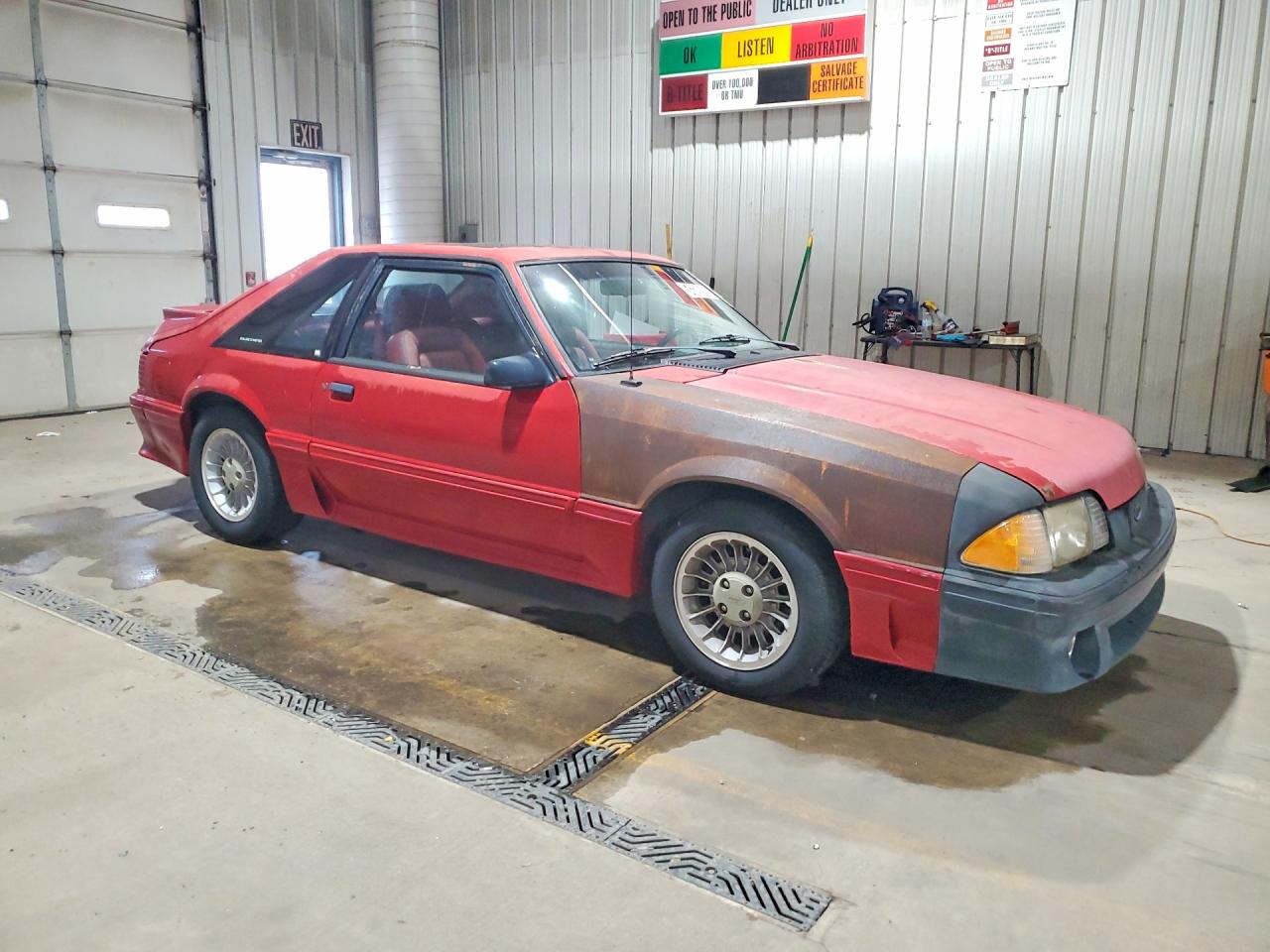 1987 Ford Mustang Gt Red vin: 1FABP42EXHF211970