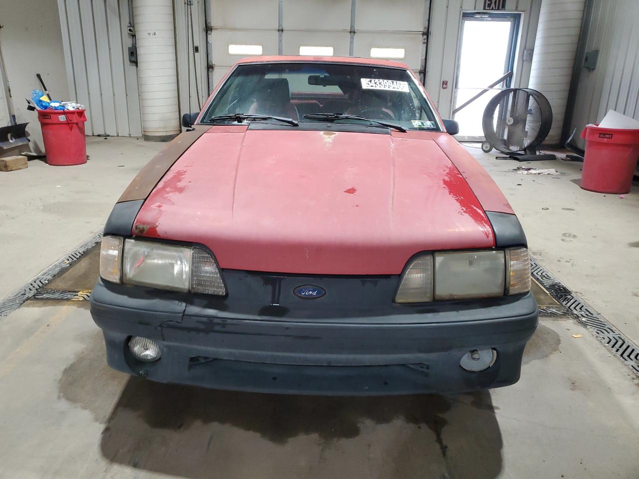 1987 Ford Mustang Gt Red vin: 1FABP42EXHF211970 Damage: Left Head Lamp, Faded, Acceptable