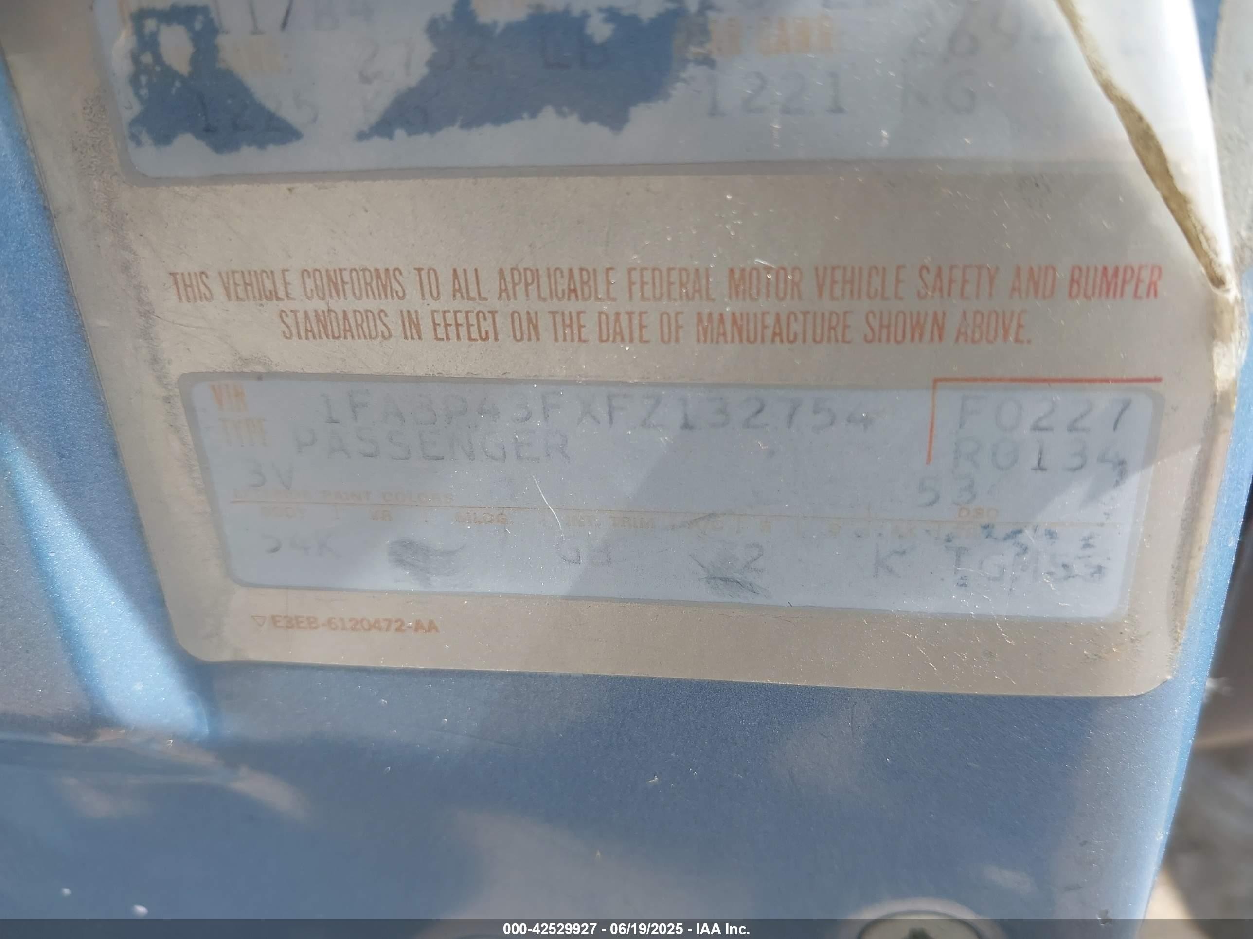 1985 Ford Ltd Crown Victoria Blue vin: 1FABP43FXFZ132754