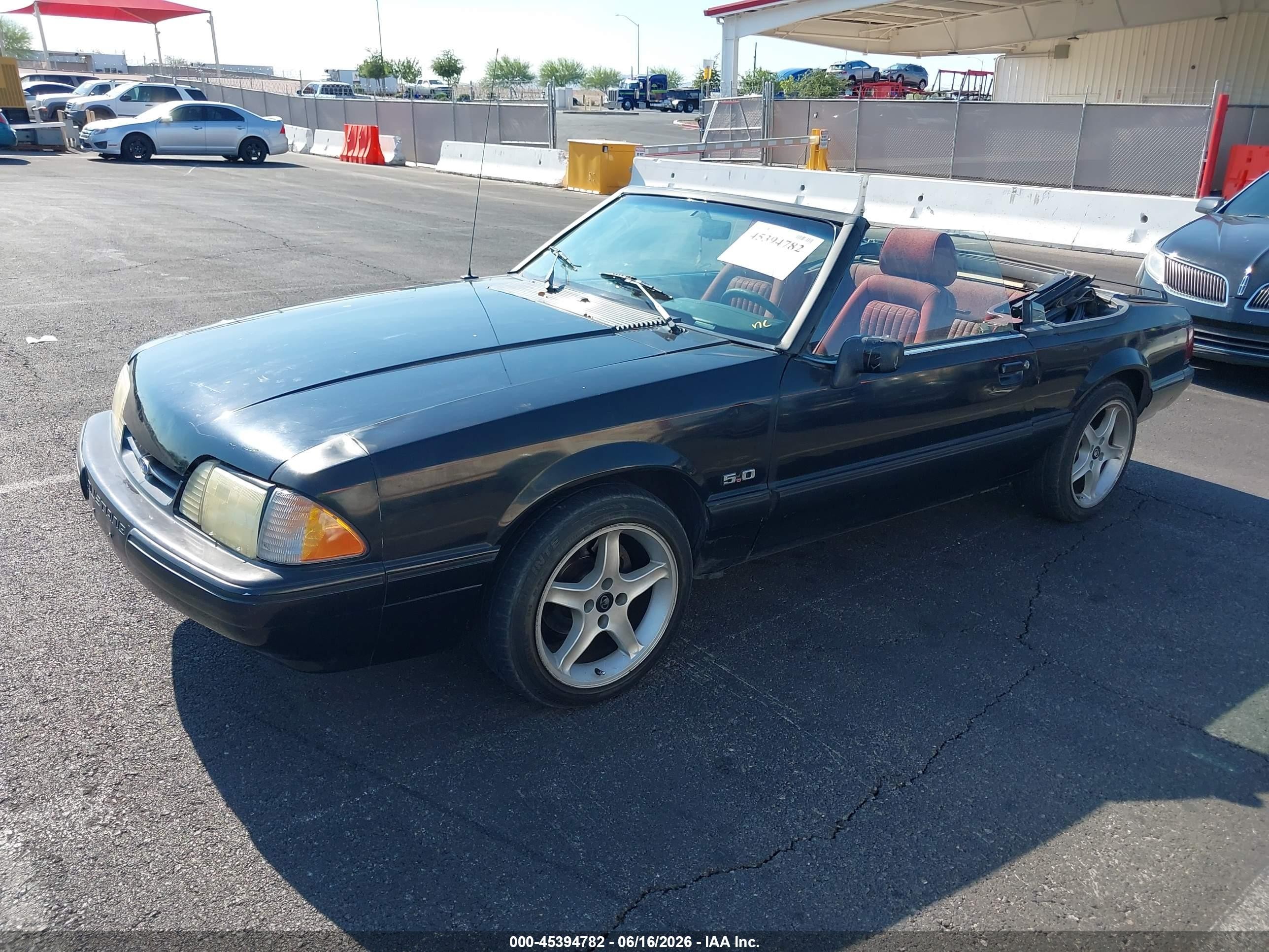 1989 Ford Mustang Lx Black vin: 1FABP44E5KF235078