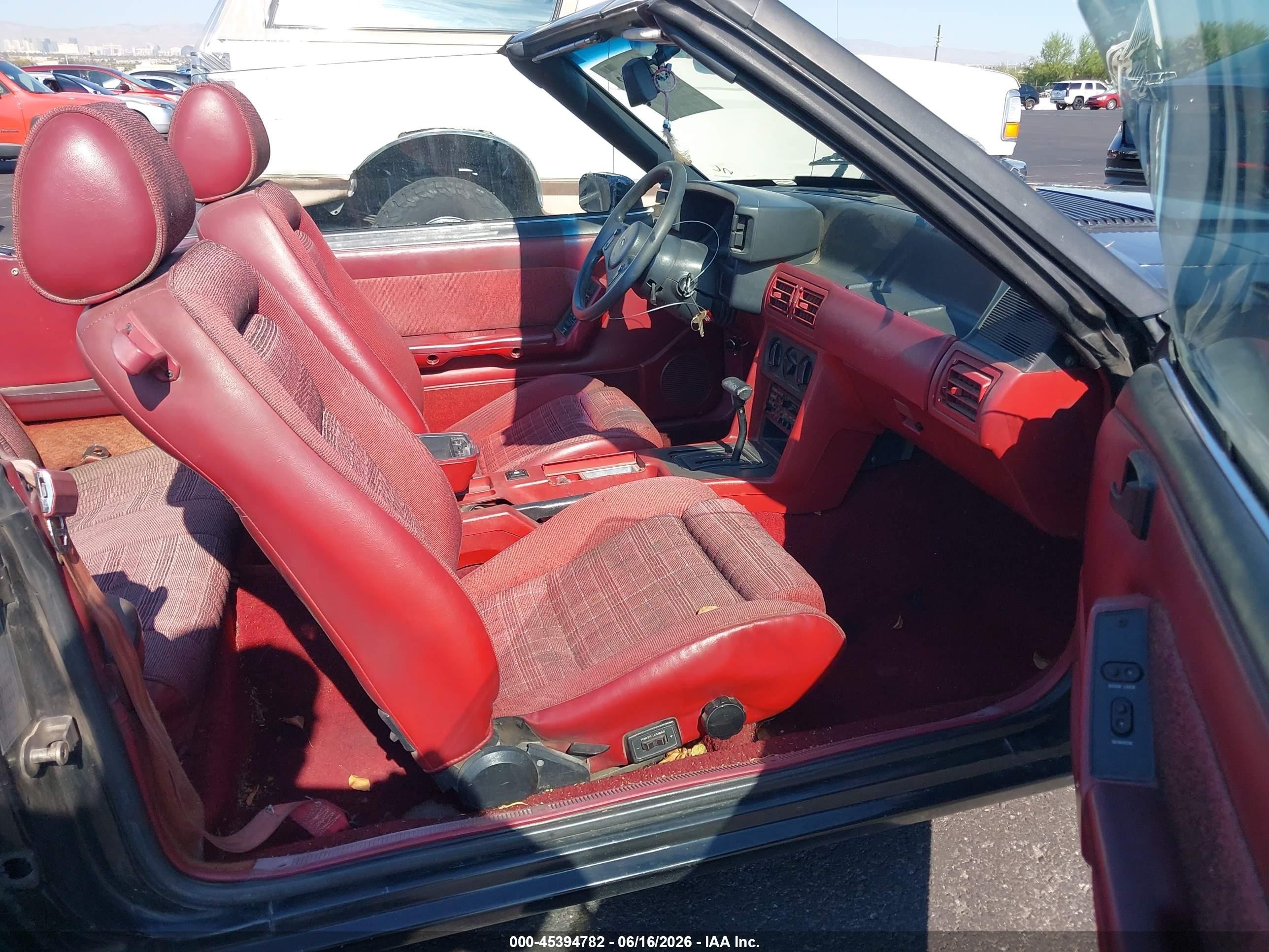 1989 Ford Mustang Lx Black vin: 1FABP44E5KF235078