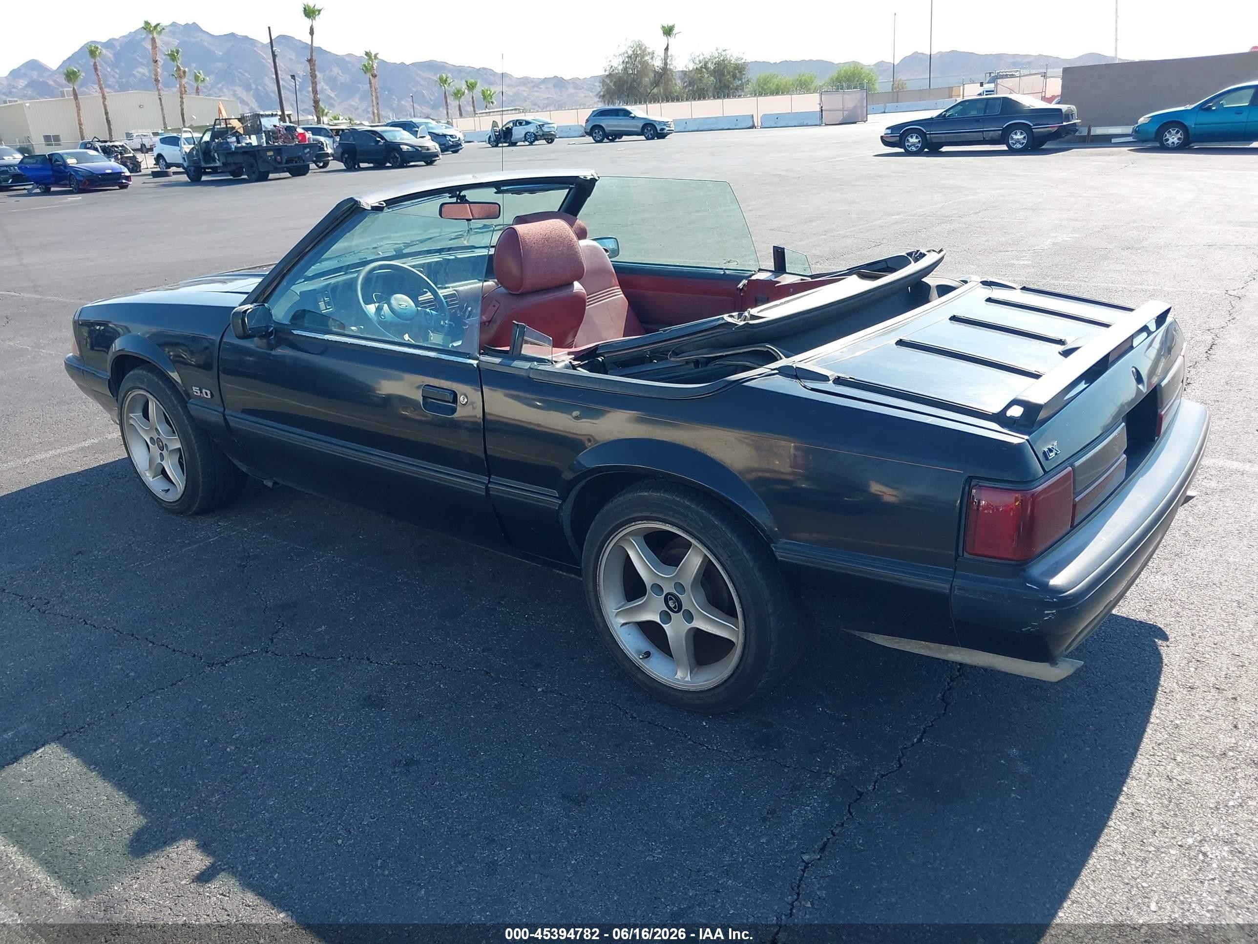 1989 Ford Mustang Lx Black vin: 1FABP44E5KF235078