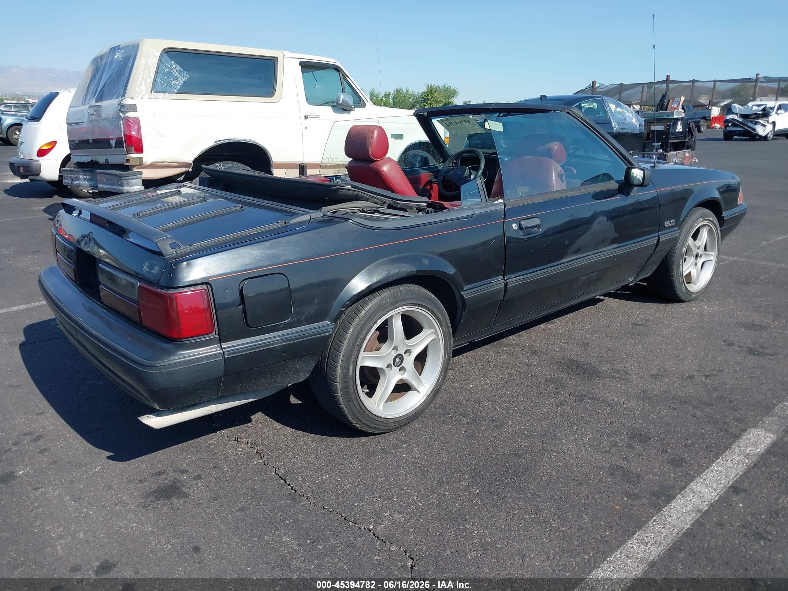 1989 Ford Mustang Lx Black vin: 1FABP44E5KF235078