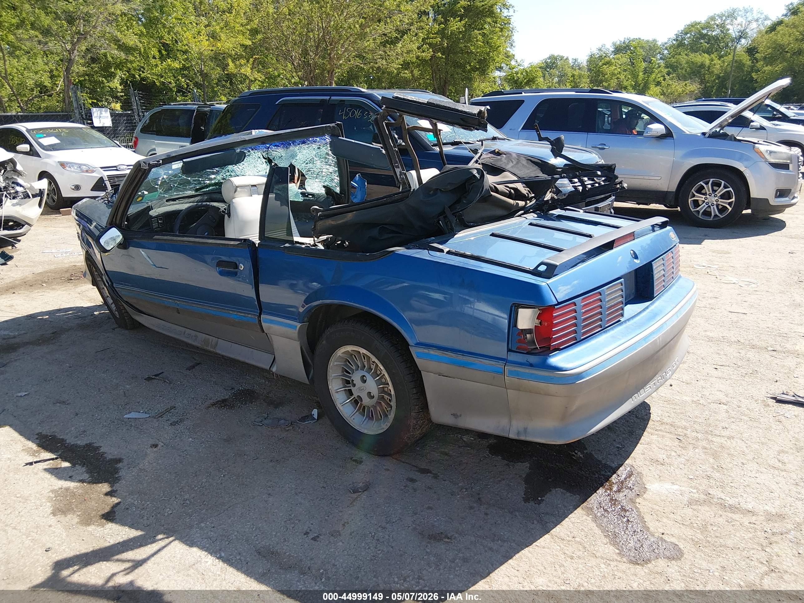 1989 Ford Mustang Gt/cobra Gt Blue vin: 1FABP45E4KF198975