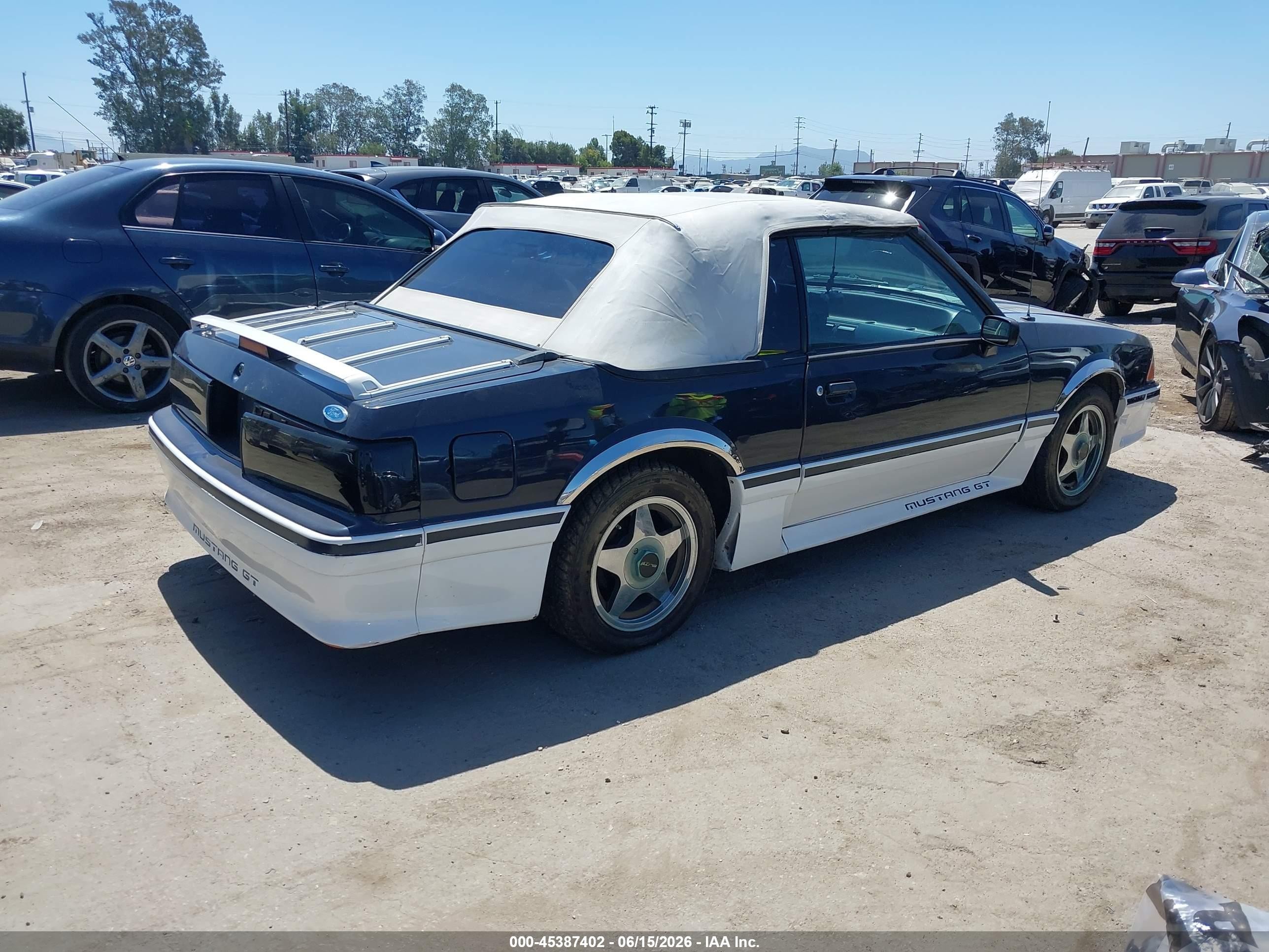 1989 Ford Mustang Gt/cobra Gt Dark Blue vin: 1FABP45E5KF163880