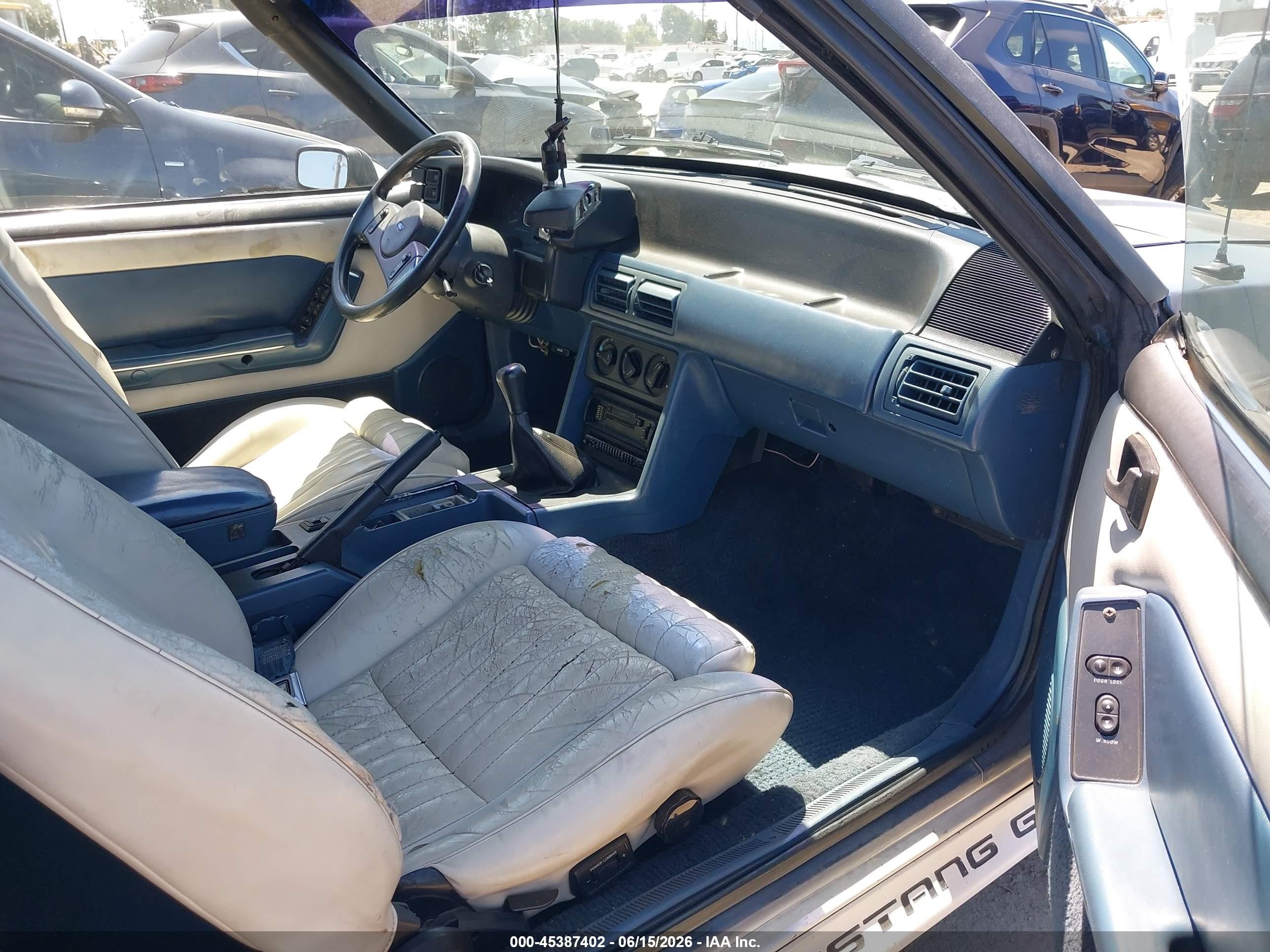 1989 Ford Mustang Gt/cobra Gt Dark Blue vin: 1FABP45E5KF163880