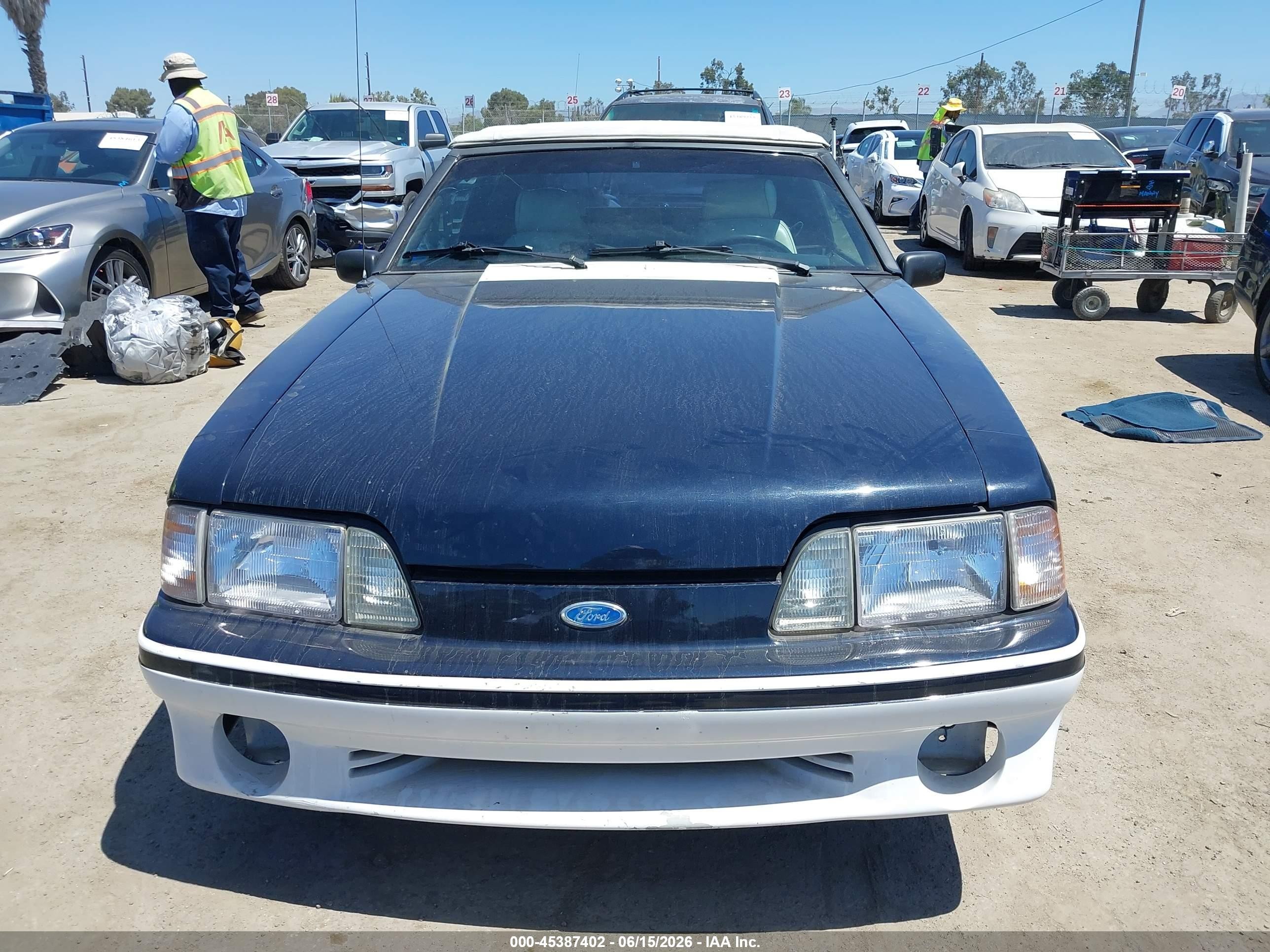 1989 Ford Mustang Gt/cobra Gt Dark Blue vin: 1FABP45E5KF163880