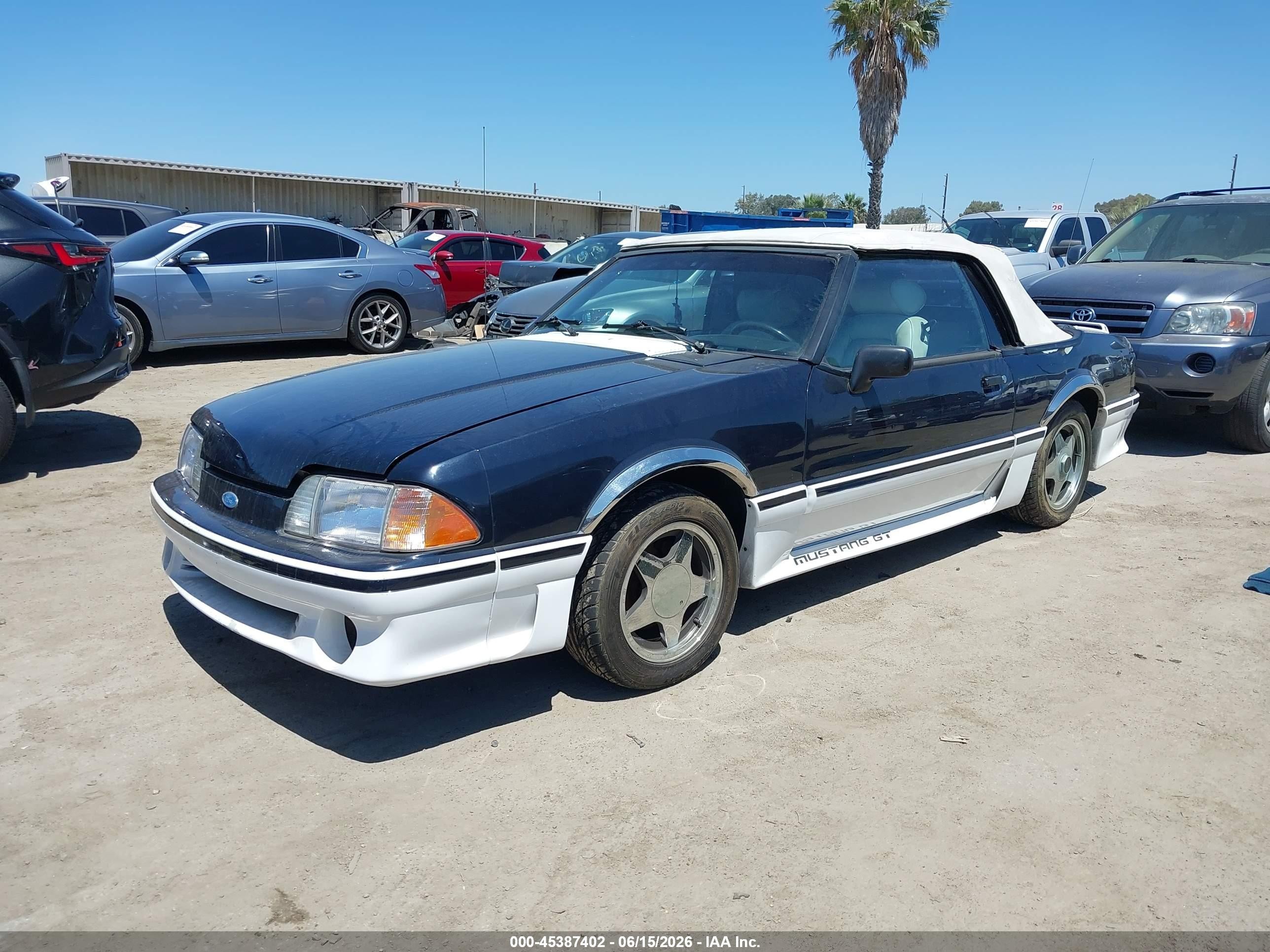 1989 Ford Mustang Gt/cobra Gt Dark Blue vin: 1FABP45E5KF163880