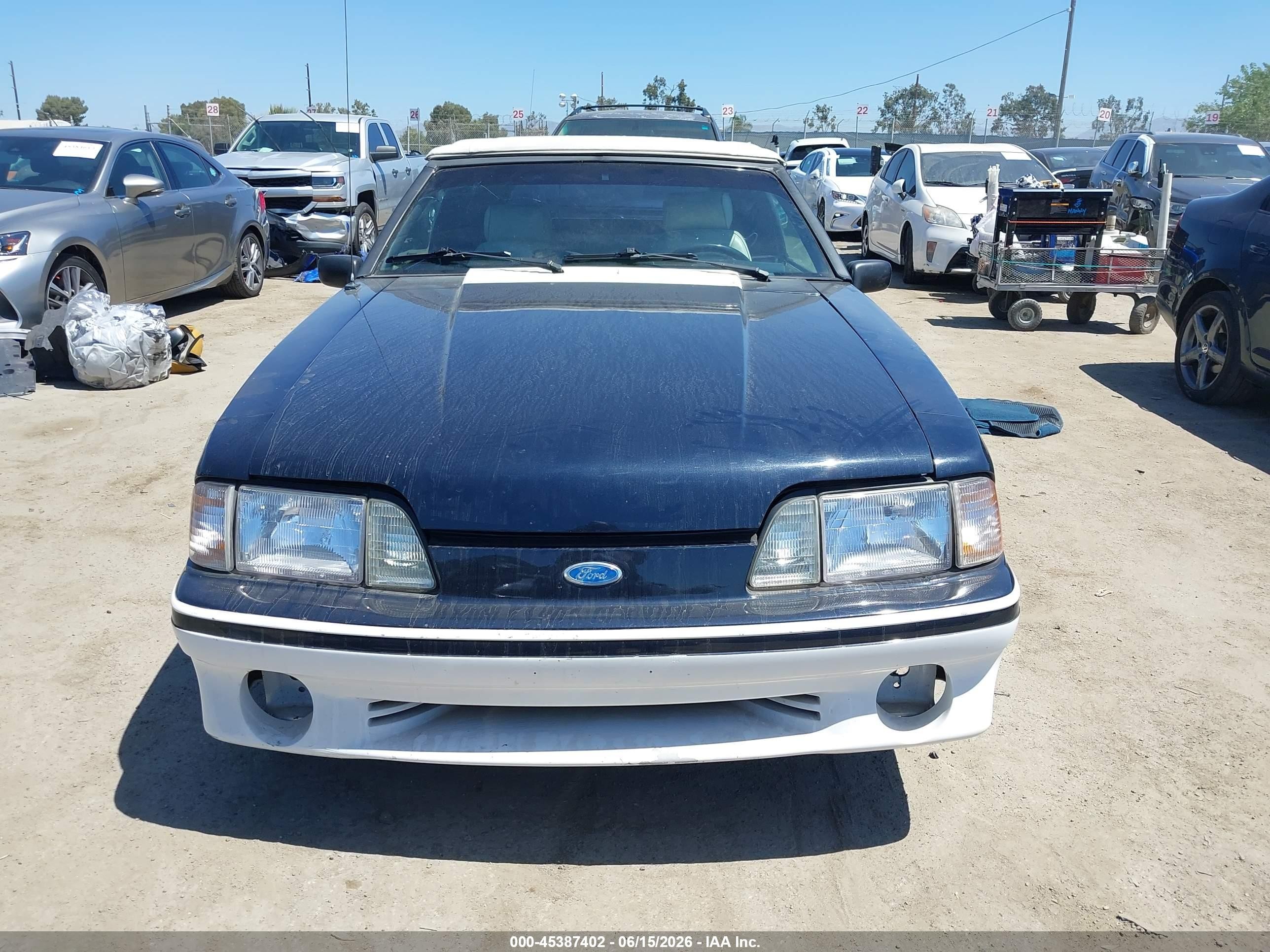 1989 Ford Mustang Gt/cobra Gt Dark Blue vin: 1FABP45E5KF163880