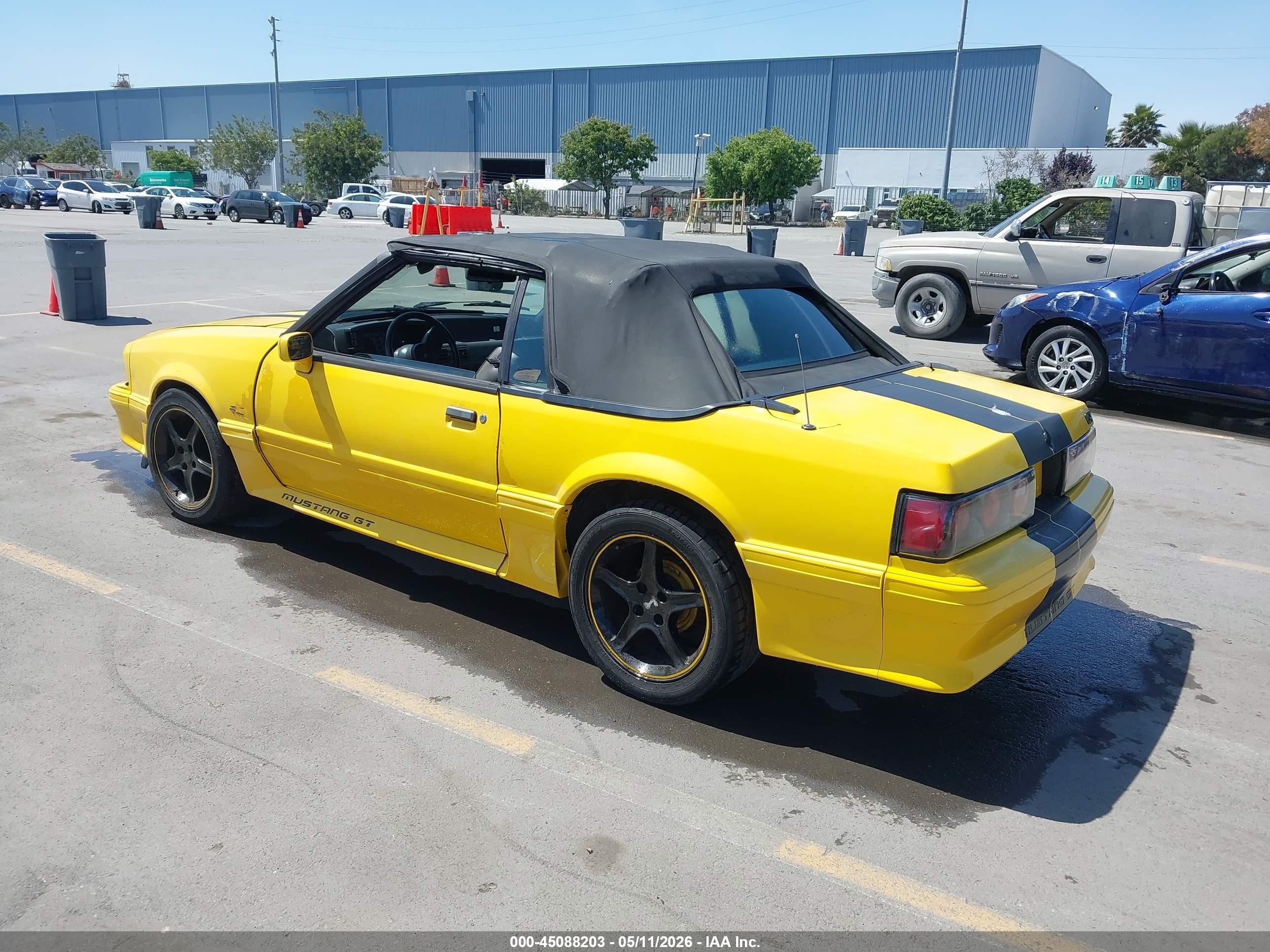 1989 Ford Mustang Gt/cobra Gt Yellow vin: 1FABP45E8KF179667