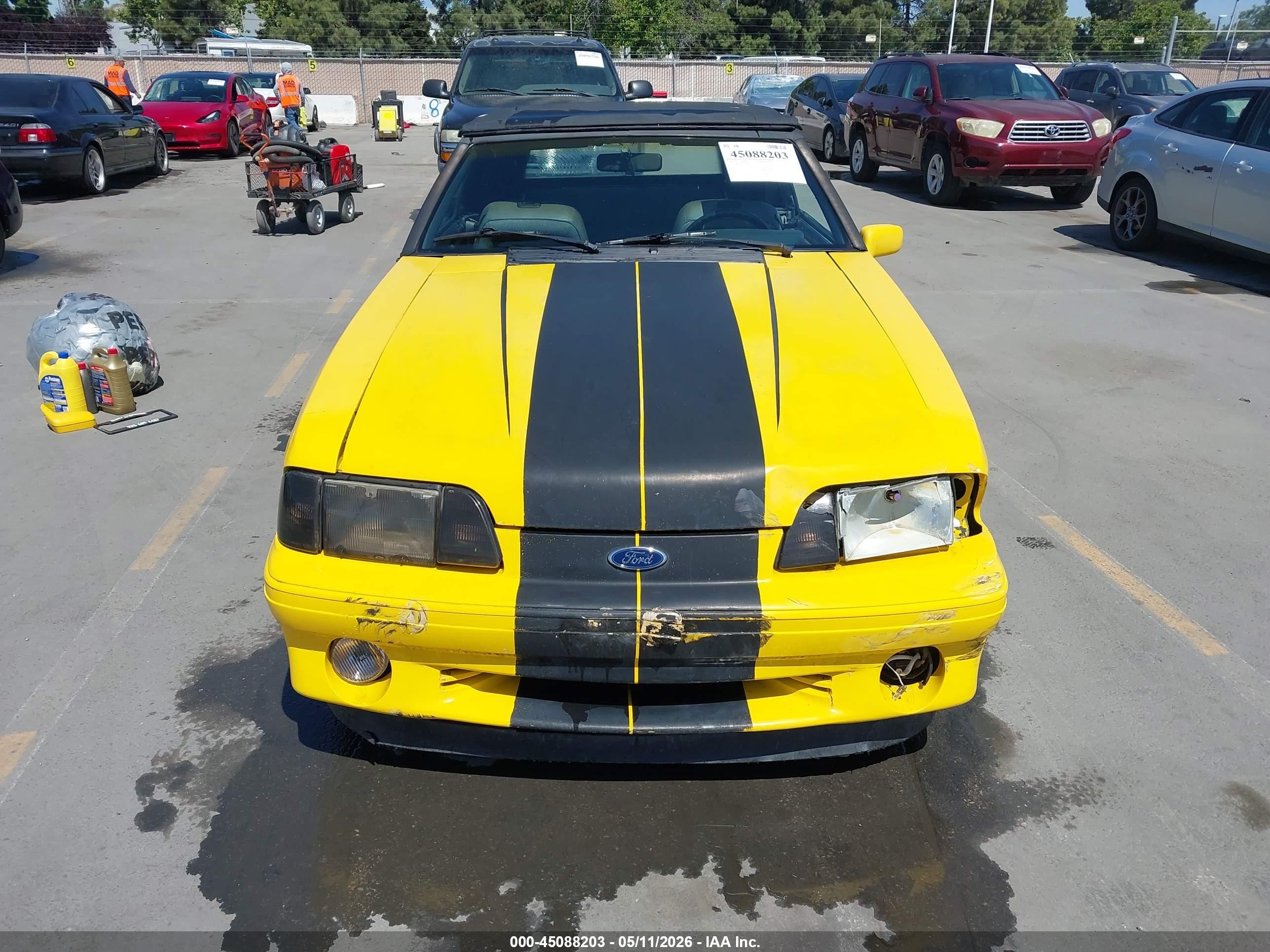 1989 Ford Mustang Gt/cobra Gt Yellow vin: 1FABP45E8KF179667