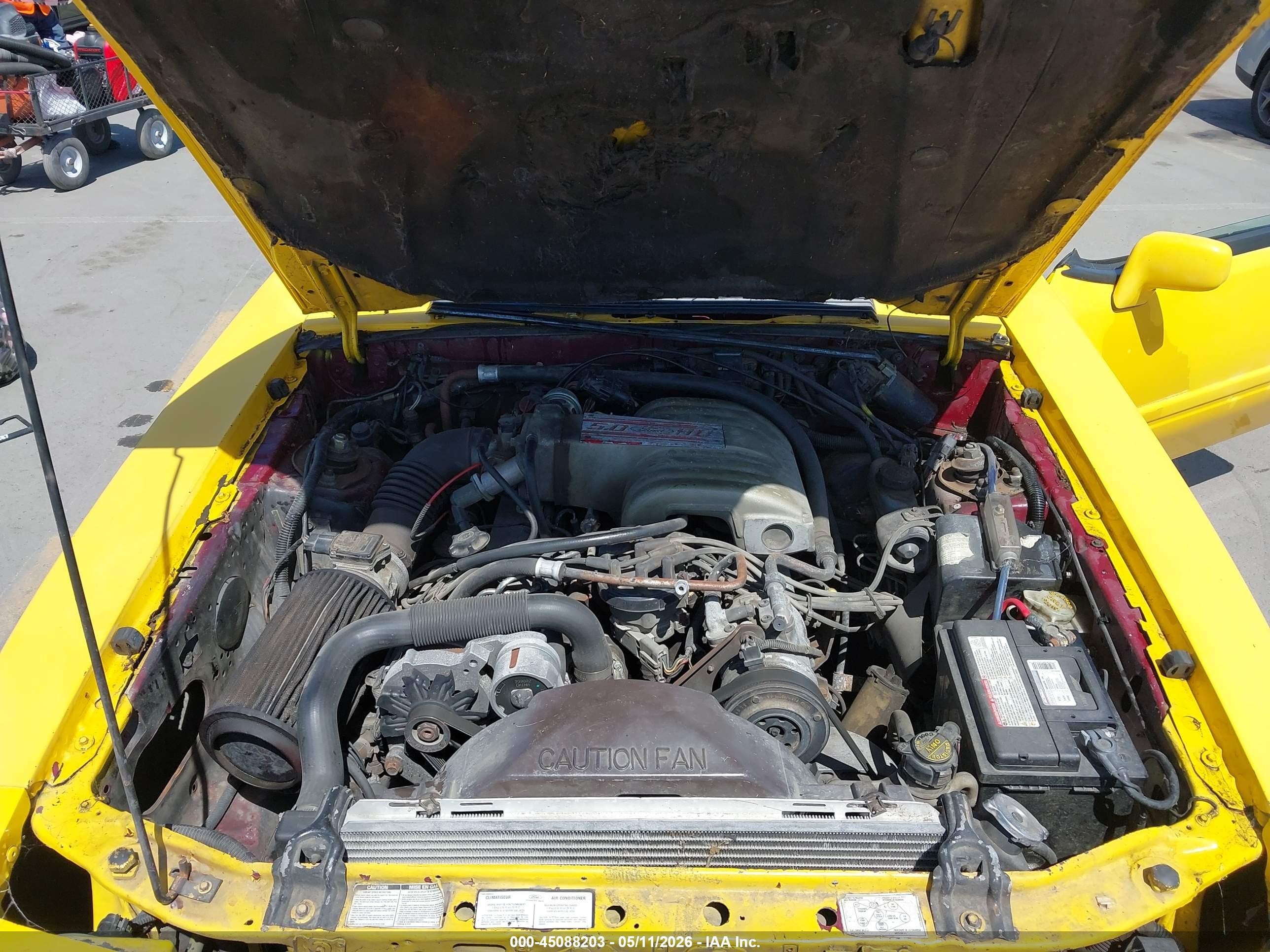 1989 Ford Mustang Gt/cobra Gt Yellow vin: 1FABP45E8KF179667