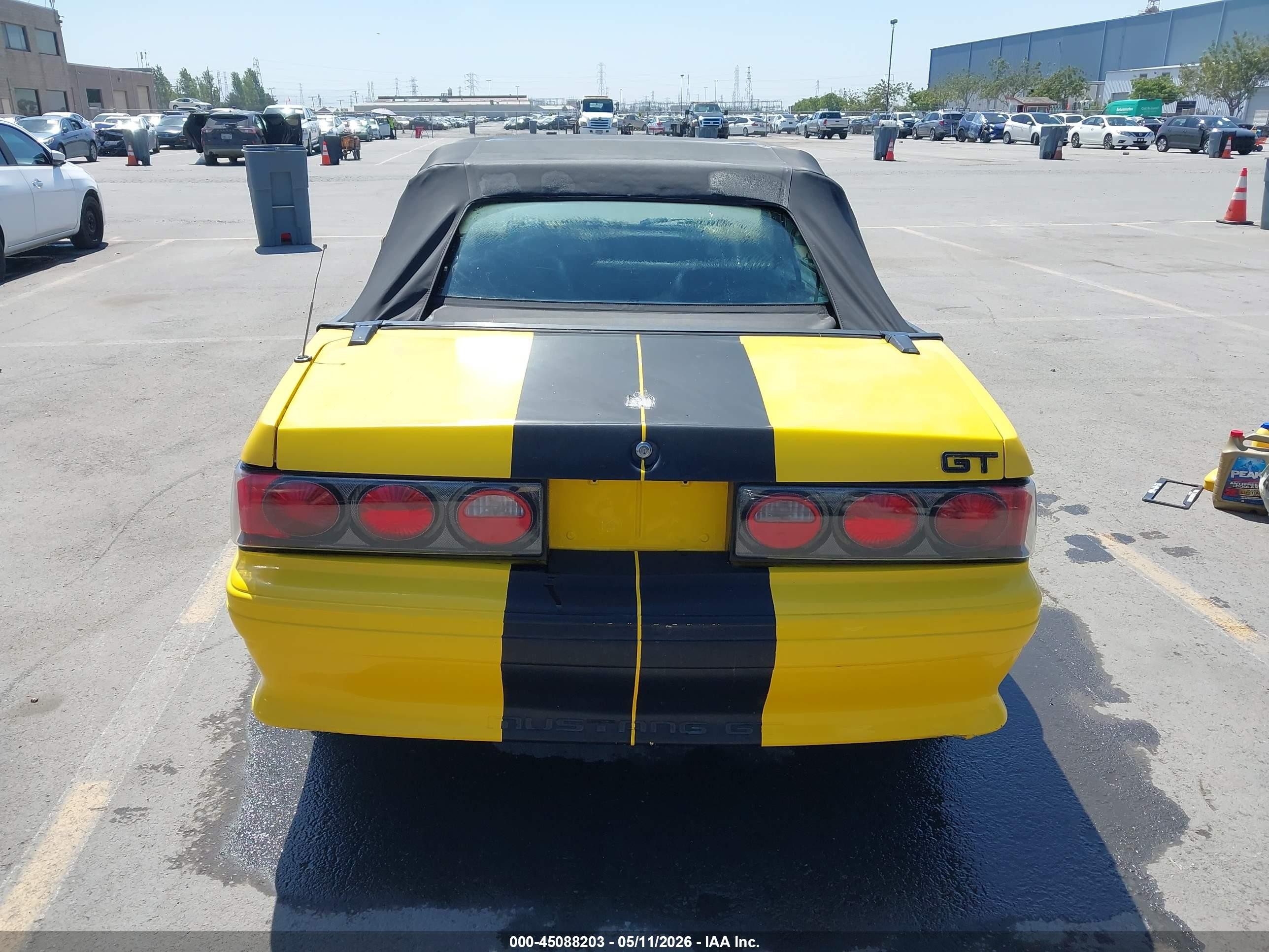 1989 Ford Mustang Gt/cobra Gt Yellow vin: 1FABP45E8KF179667